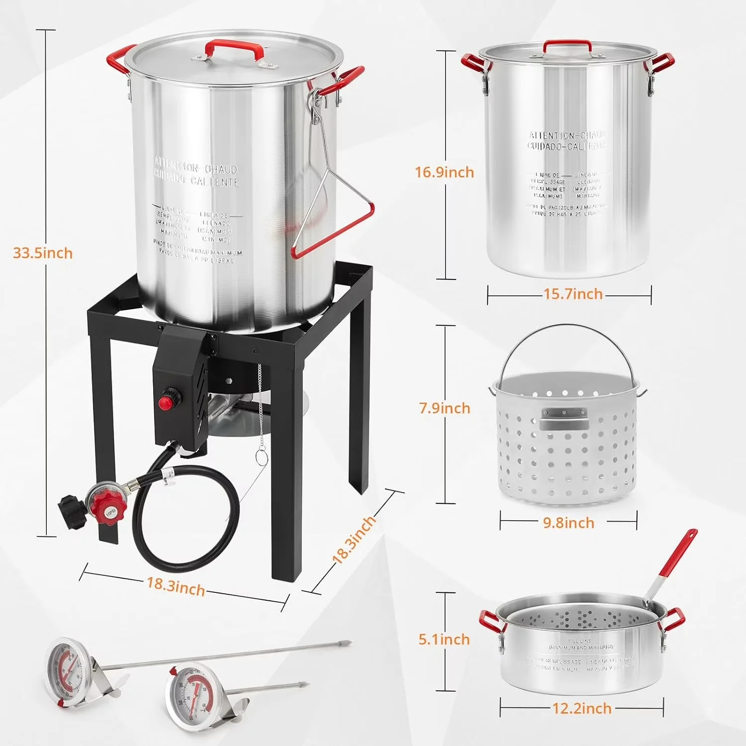 Modern Outdoor Fryer - Aluminum Multicolor 30QT - Residential Grade Model 90F623