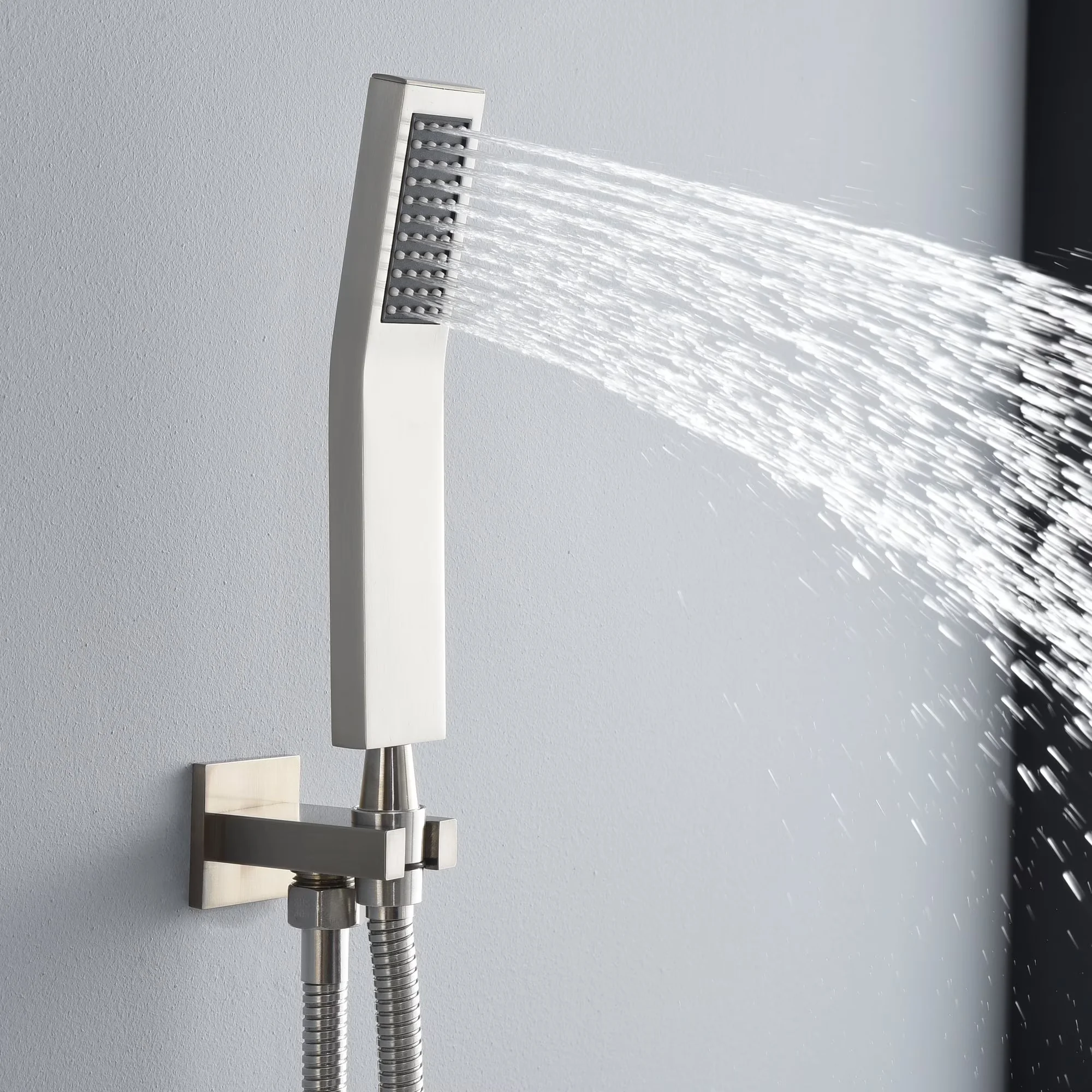 Versatile Shower Head with High Pressure, 3-Way, Waterfall - Silver Brass Model 58B83B