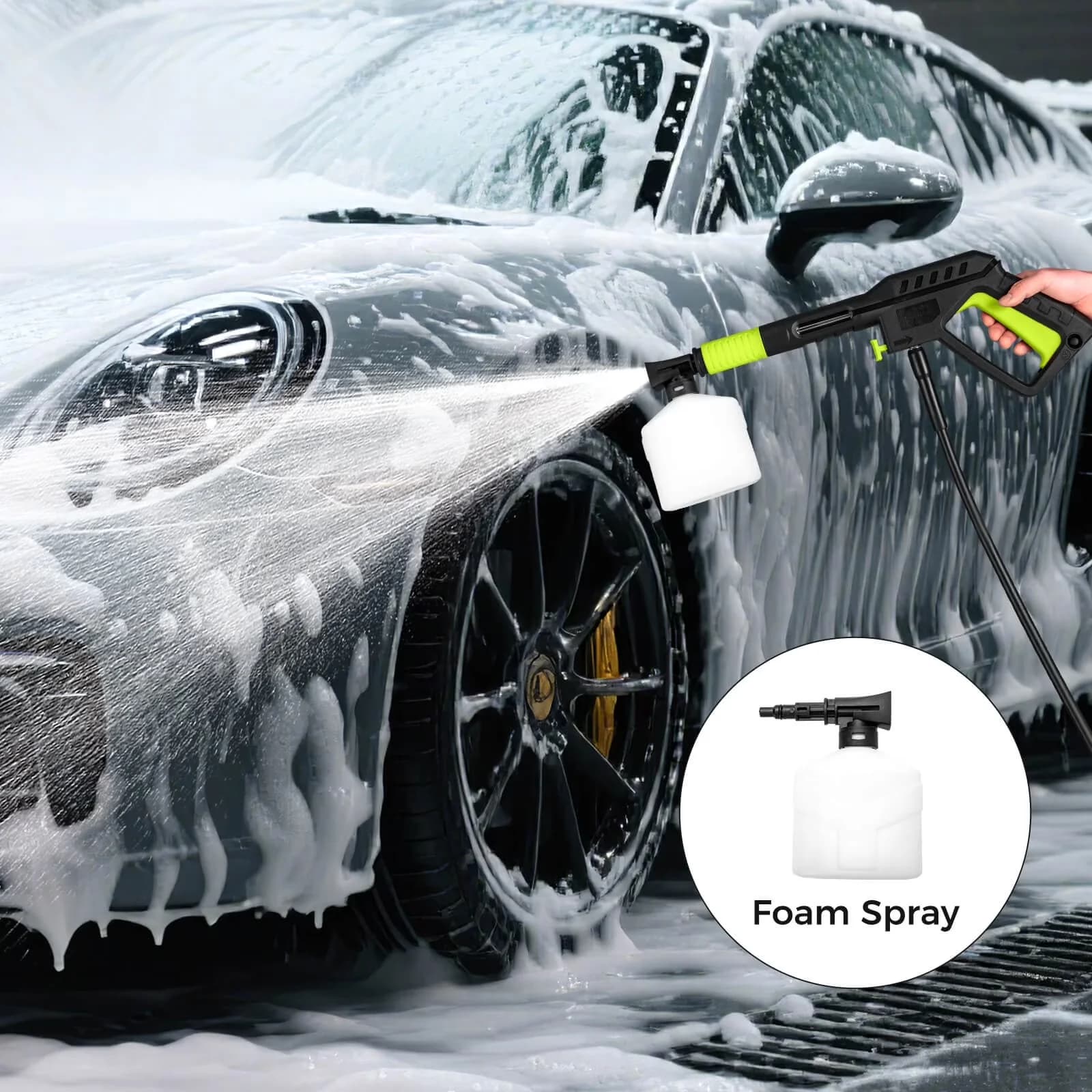 Pressure Washer Modern with Quick Connect Tips, Ironmax Electric, 4 Nozzles & Soap Bottle Lockable Wheels - Model C1B0EE