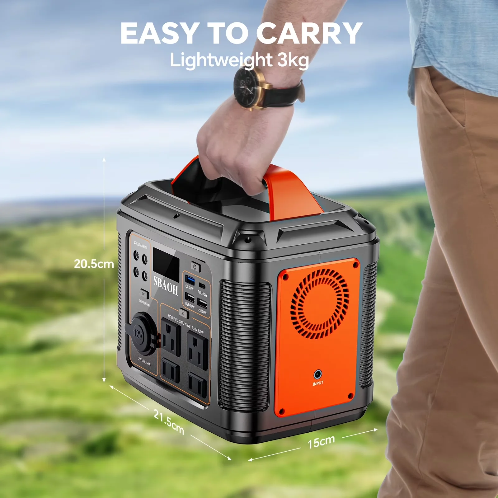 Generator Efficient with 300W, 110V, Short Circuit Protection for Home - Model 39B952