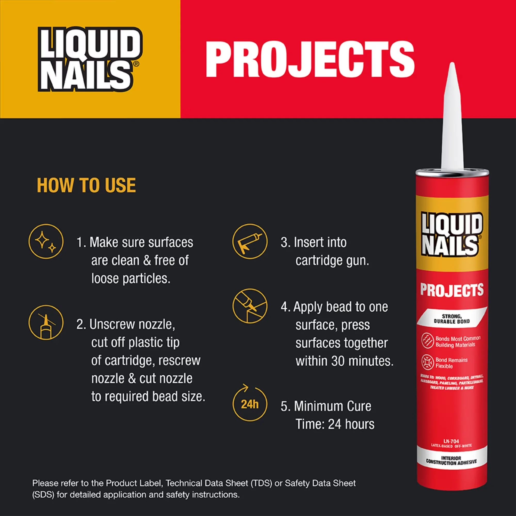 Quality Adhesives Glues In Paint Supplies Tool with Water-Resistant, Bond remains flexible, Bonds most common building materials - White Model 17B89D