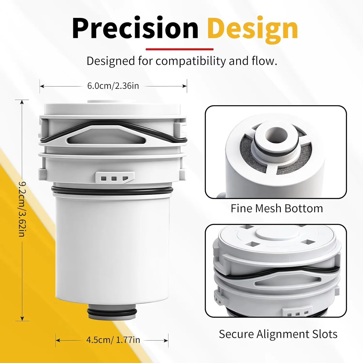 Shower Head Compact with Easy Installation, Filtered, Detla Showers - White Acrylonitrile Butadiene Styrene (Abs) Model F643E1