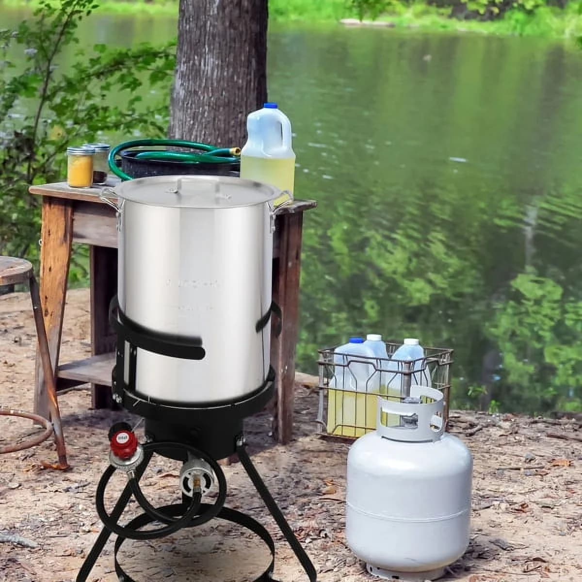 Innovative Outdoor Fryer with 2. Easy to clean and maintain, 1. Made of aluminum, durable - Silver Aluminum Model 0700CD