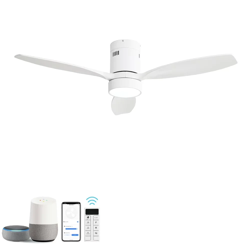 Compact Ceiling Fan with LED, Eco Friendly - 52 Inch - Built to Last Model F0BB08