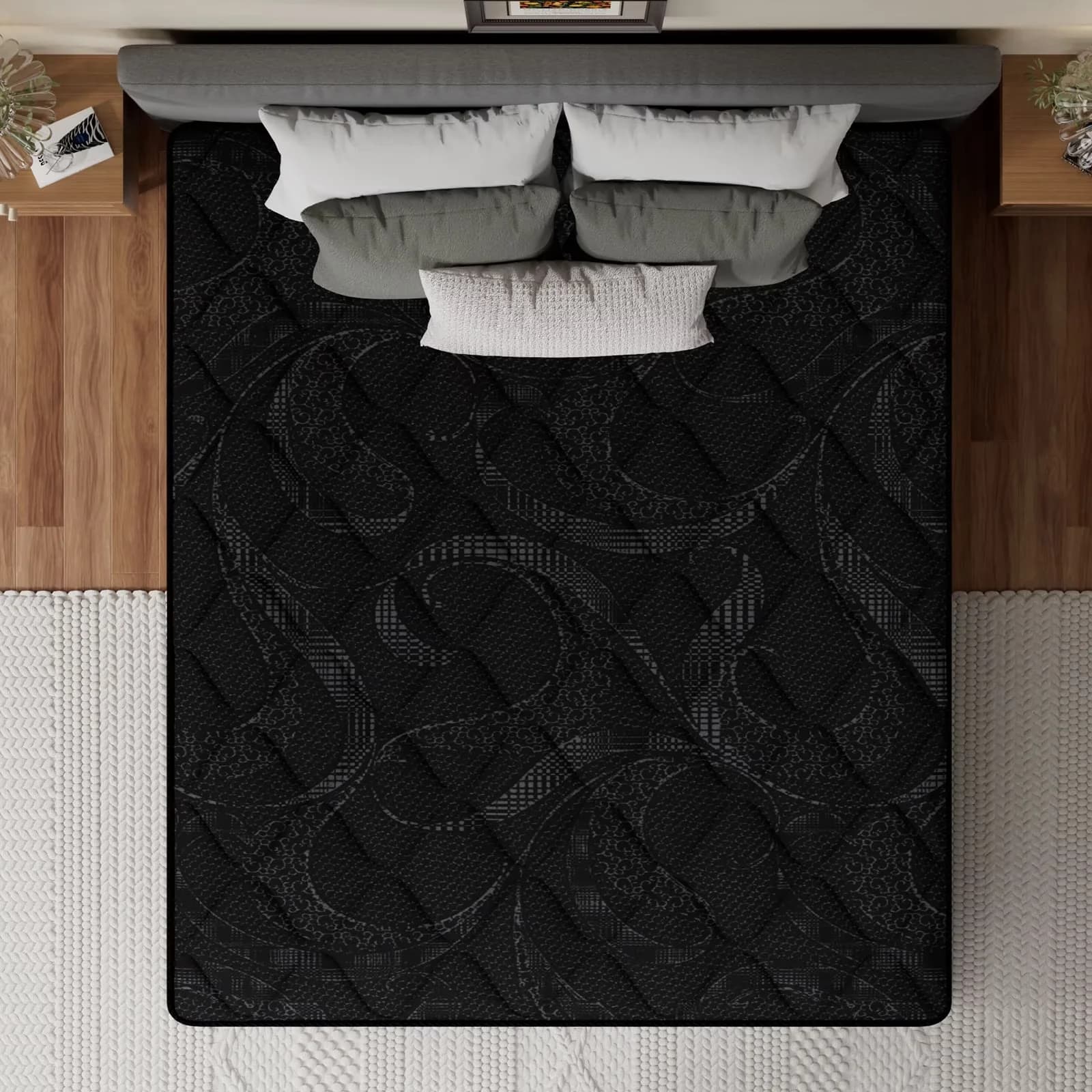 Versatile Mattresses Accessory with Hypoallergenic, Breathable Construction - Black Foam, Cotton, Spring Model 4B2FBD