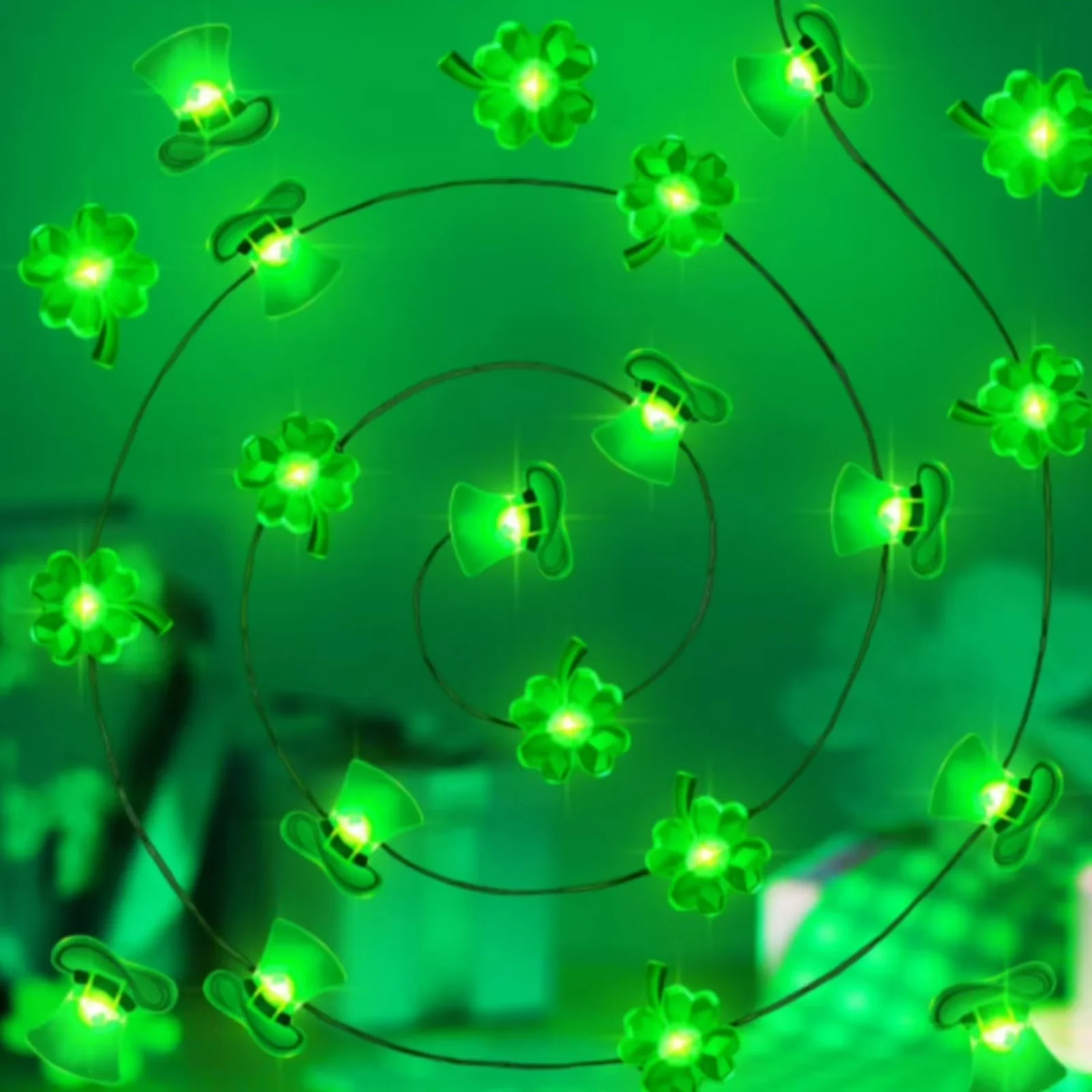 Novelty Light Compact with LED, Battery, Traditional - Green Patricks - Low Maintenance Model 6BAFD8