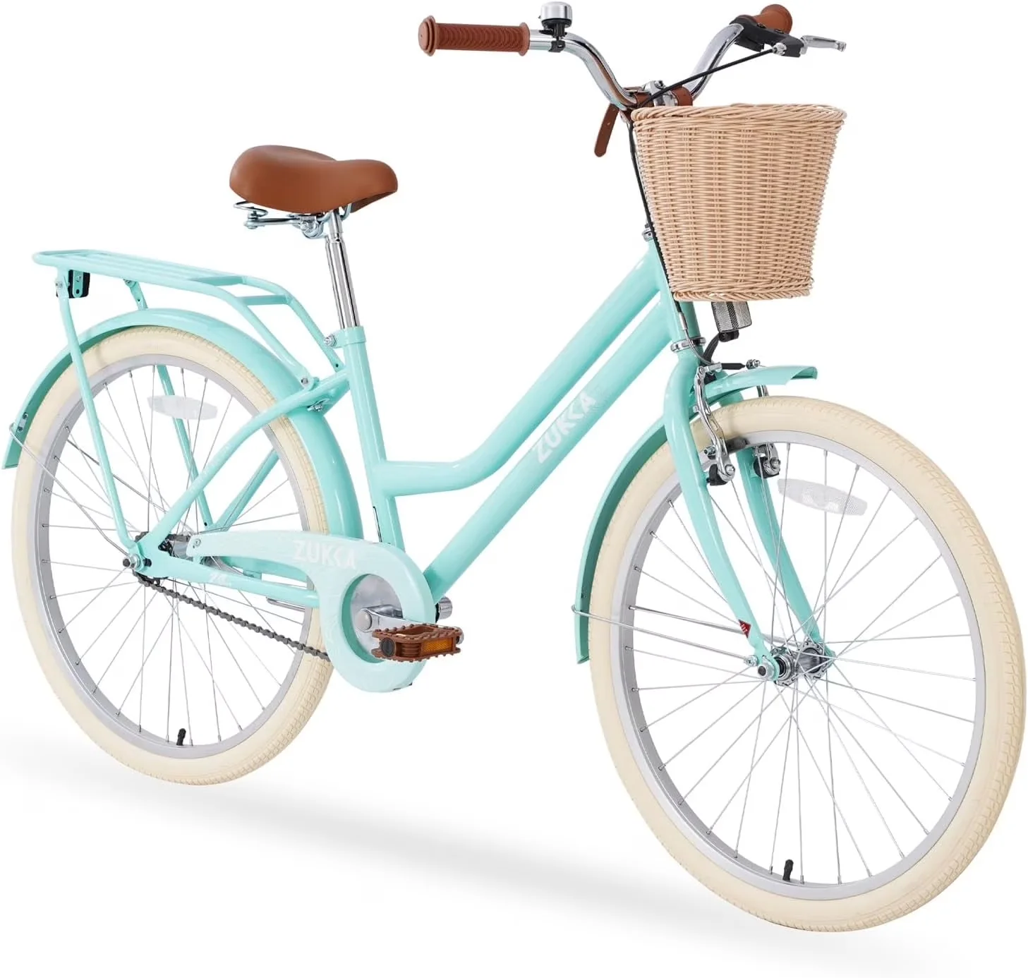 Modern Cruiser Bike with Adjustable Height, Adjustable Seat - Mint Green-24 Inch Model BC5629