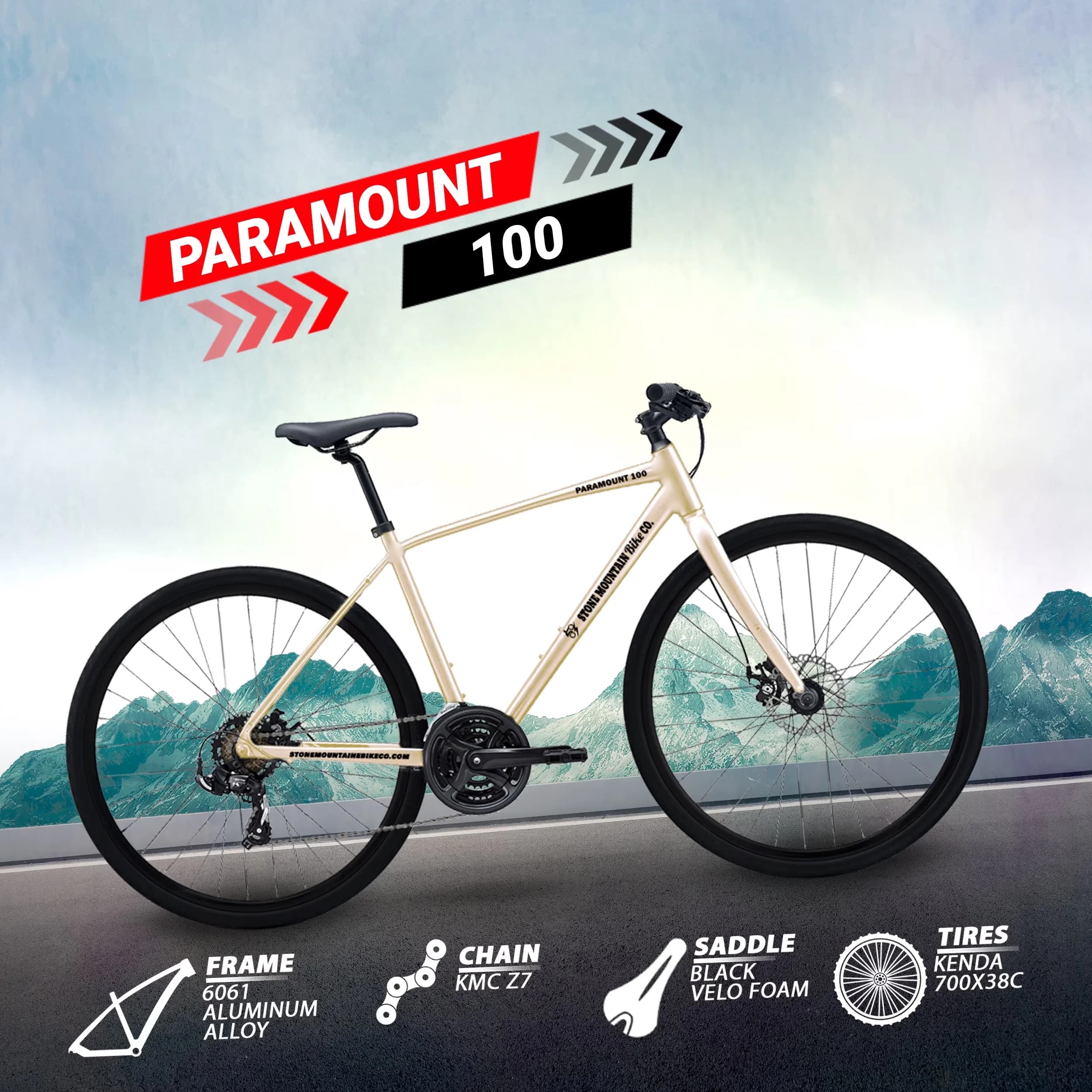 Versatile Mountain Bike with Lightweight, 100 Hybrid Bicycle, Lightweight Aluminum Frame 21- Speed - Beige Model BF3387