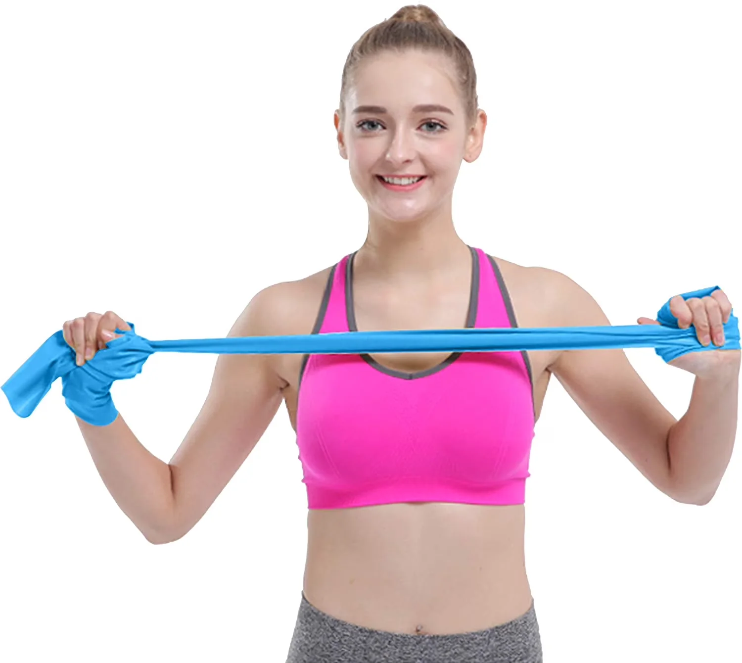 Compact Home Gym Accessory with Adjustable Straps - Blue Latex Resistance Model AC389F