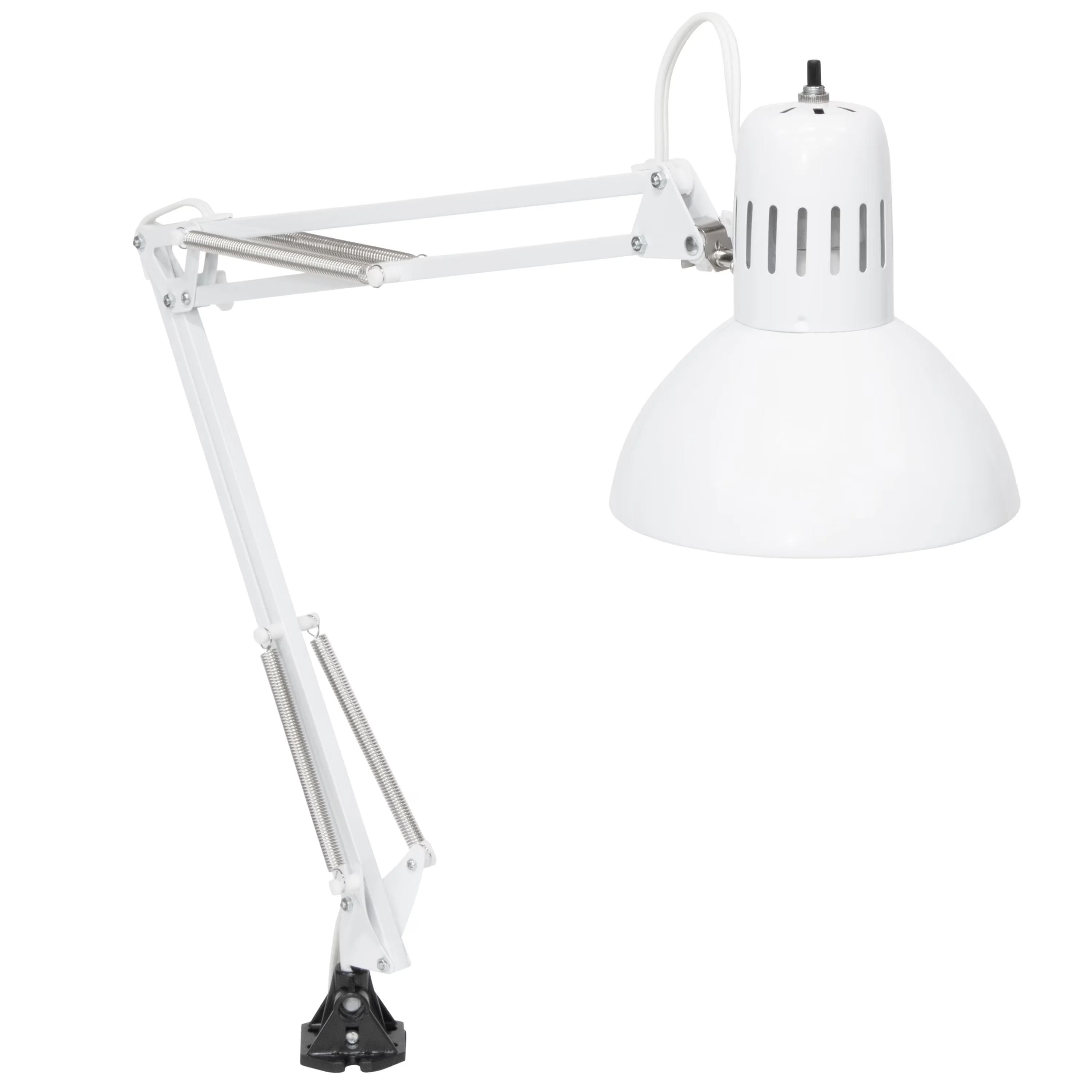 Classic Desk Lamp with LED, Adjustable Height, Energy Efficient - Metal White Model 498ABD