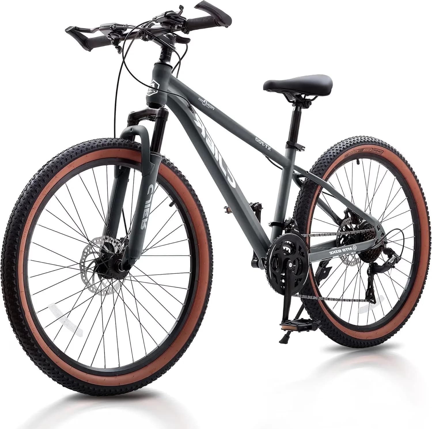 Efficient Mountain Bike with Adjustable Speed, 21-Speed Bikes, 20 Inch Kids - Gray Model A2DAD4