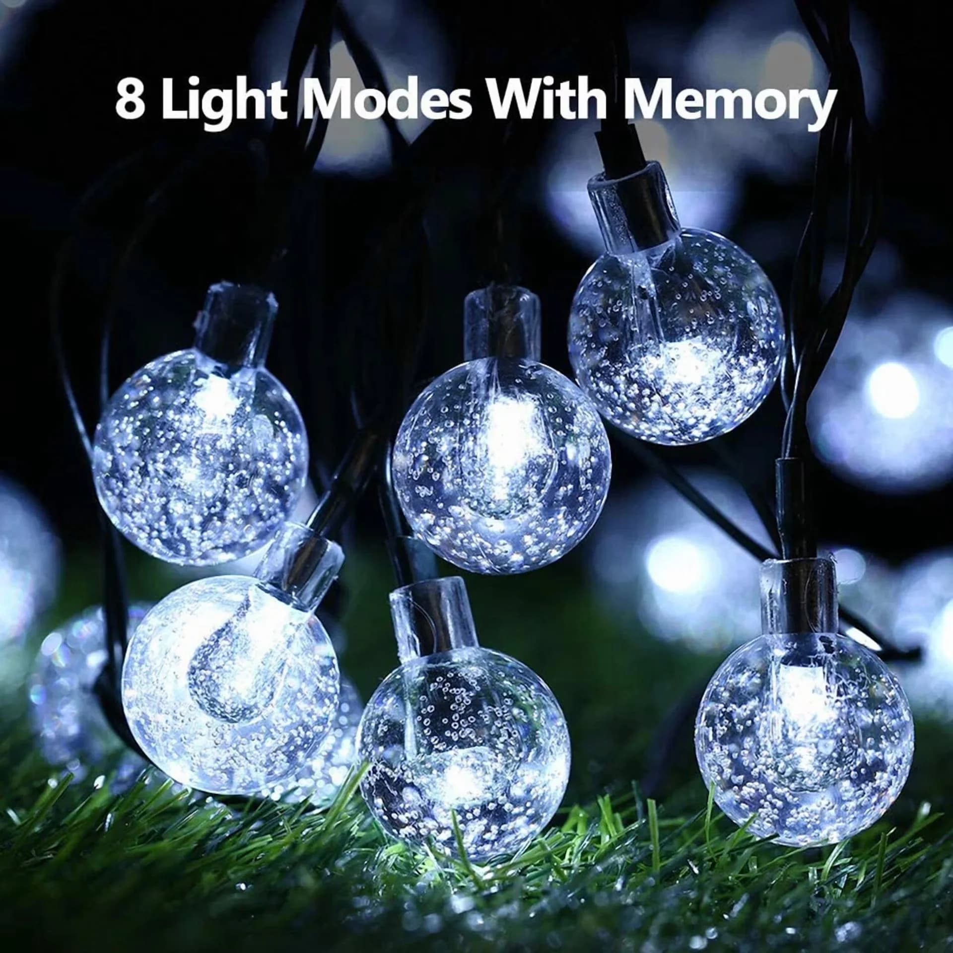 Durable Led Lighting with LED, Solar - White for Garden, Patio Bubble - Long-Lasting Performance Model E04D5A