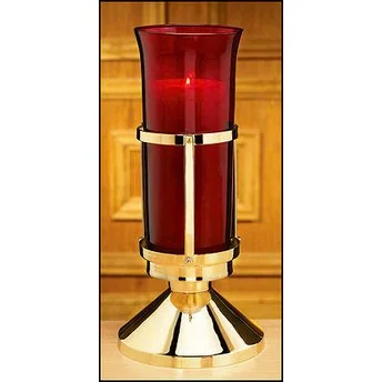 Innovative Lamp with Battery, Standard Lamps, Ruby Sanctuary Globe - Red Brass Model 69194A