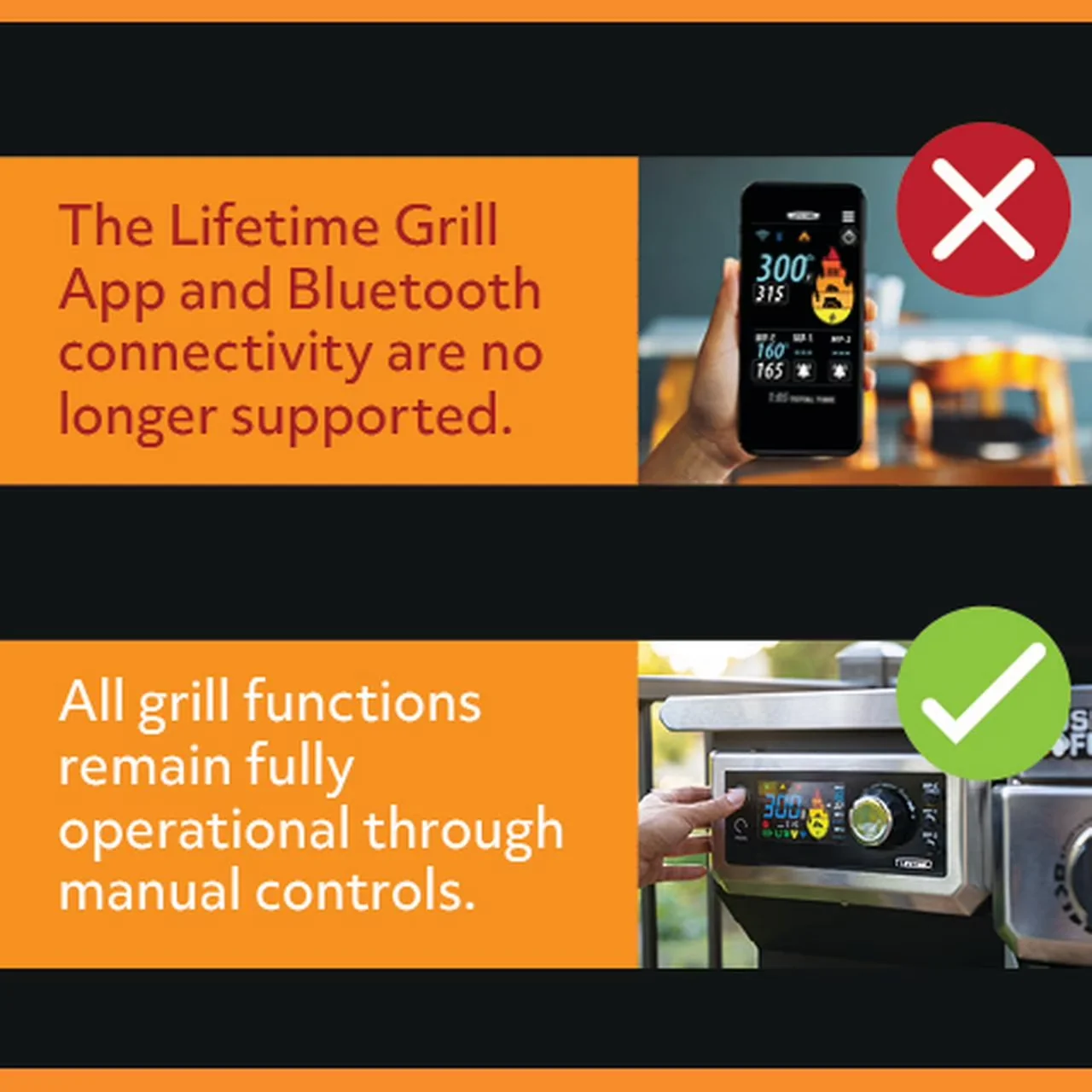 Efficient Combo Grill with Grease Pan, Rust Resistant - Stainless Steel Model 2F4A19