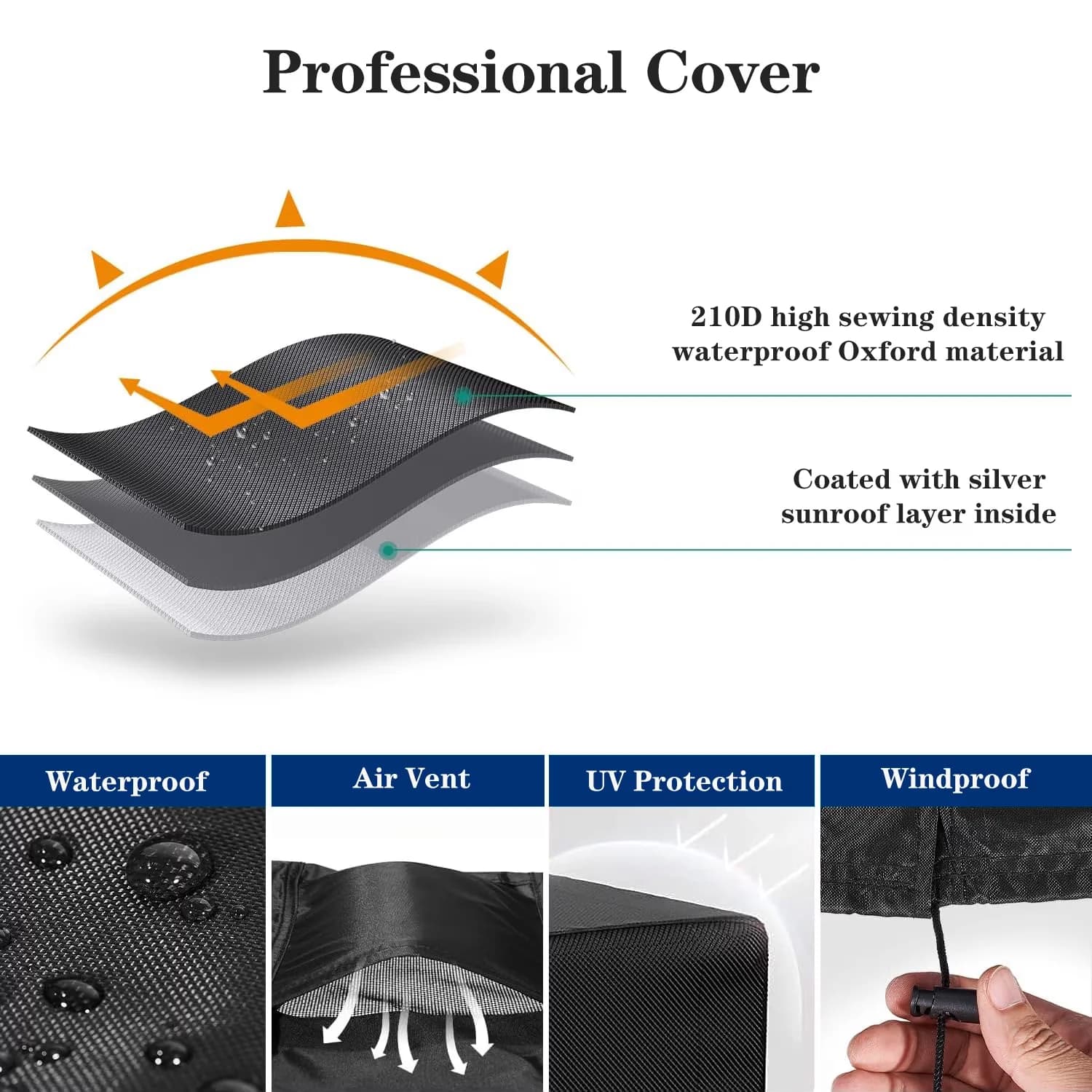 Stylish Air Conditioner with Uv Proof, Cover - Black Oxford Fabric 24x24x30 Model 201561