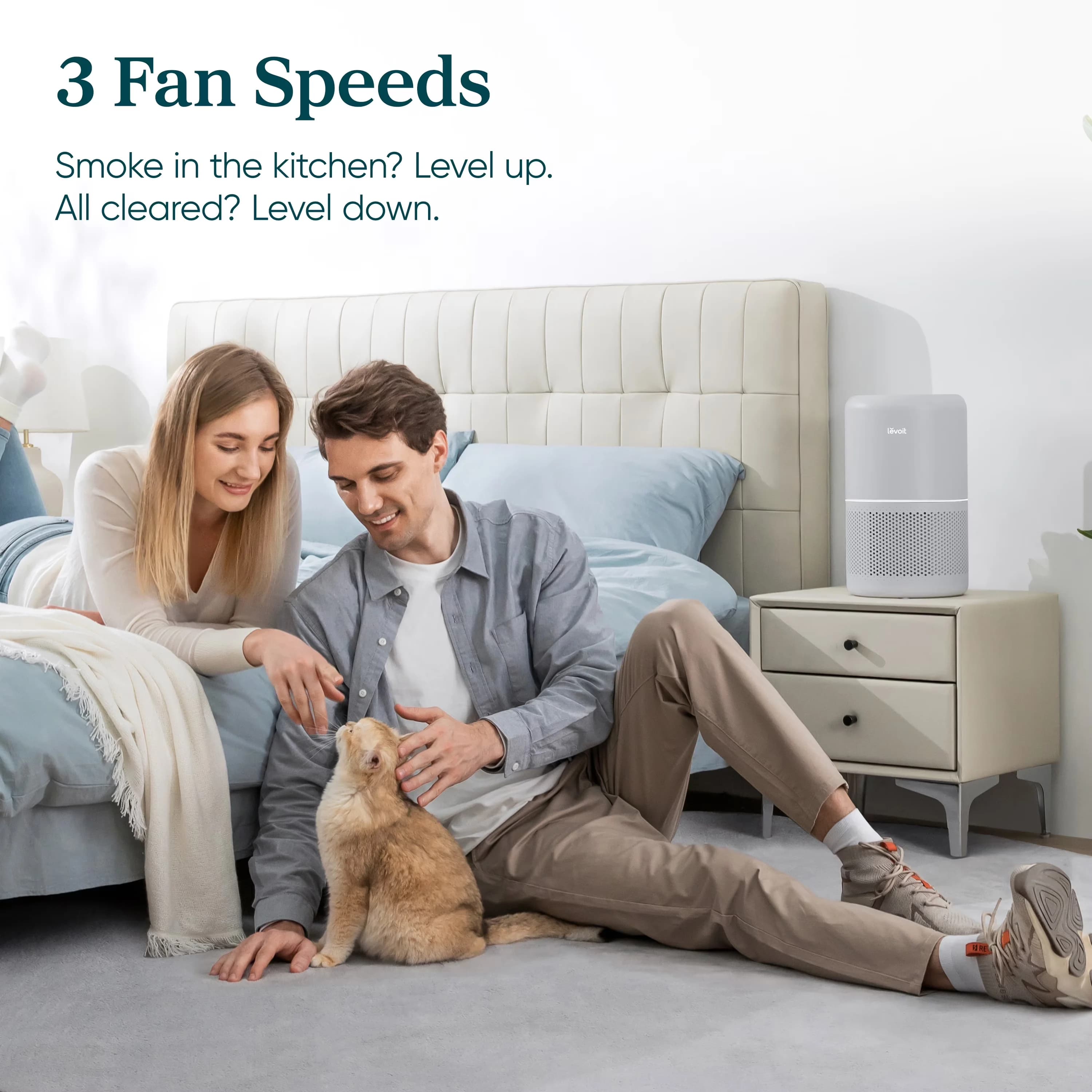 Efficient Air Purifier with Filter Change Indicator, Gray - 300-RAC-P - Standard Series Model BED7F6