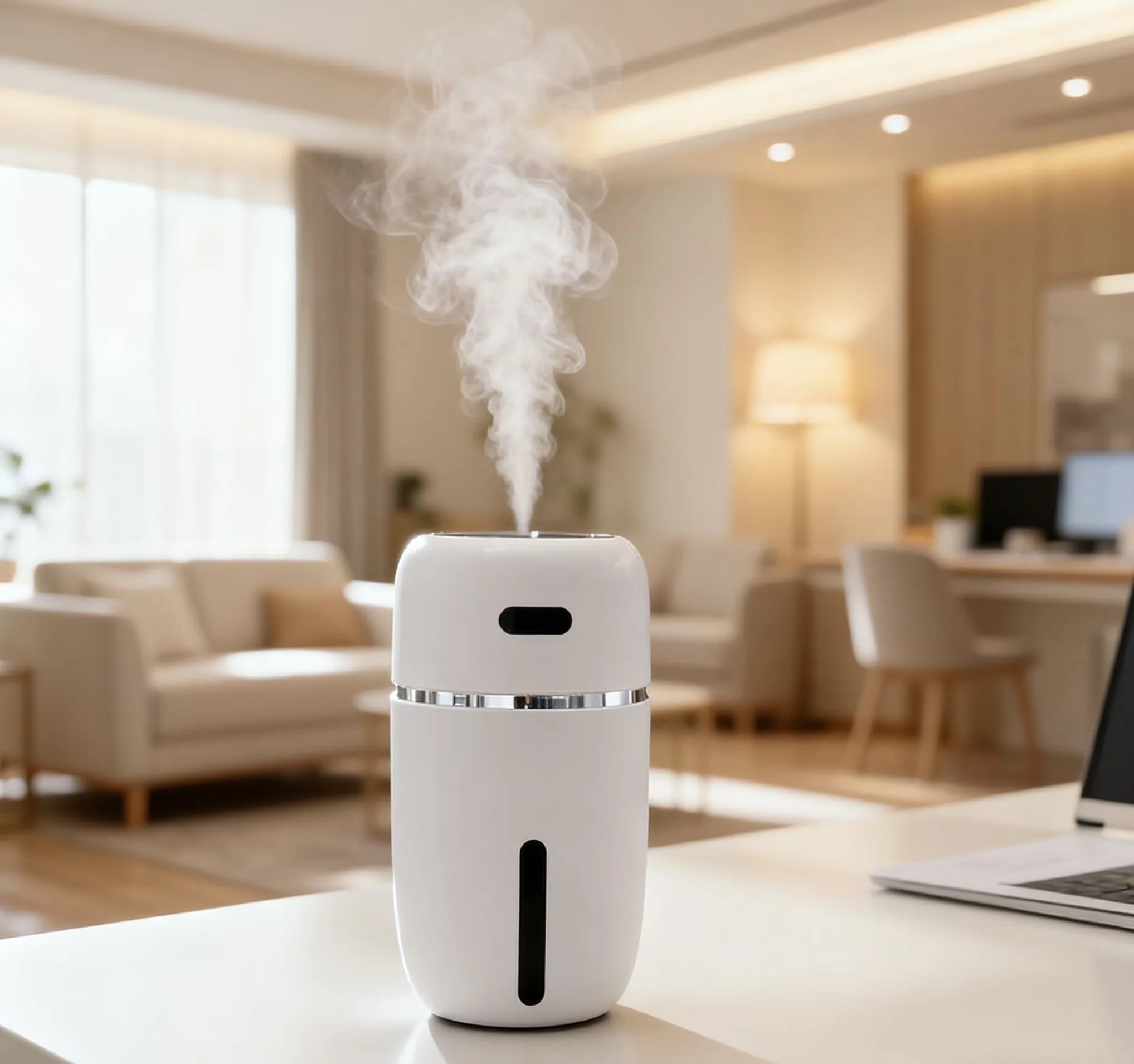 Essential Humidifier with Automatic Shut-Off, Colorful, Cool Mist - White Model B8FA1D