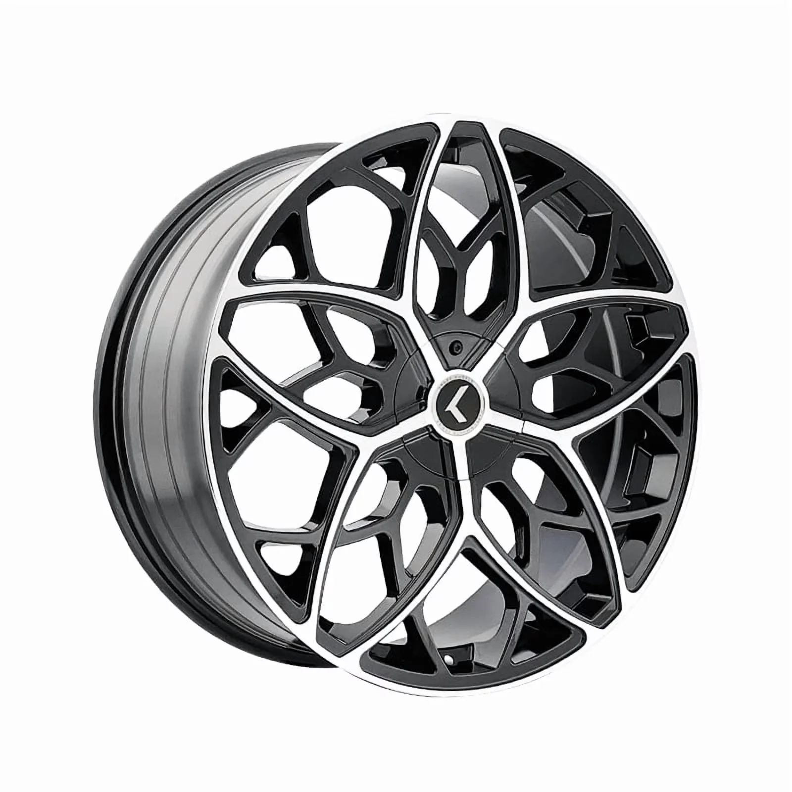 Quality Wheels And Rim with Model: RICOCHET, Ricochet 22x8.5 5-112/5-114.3 72.62 38 - Gloss Black Machined Model FADB81