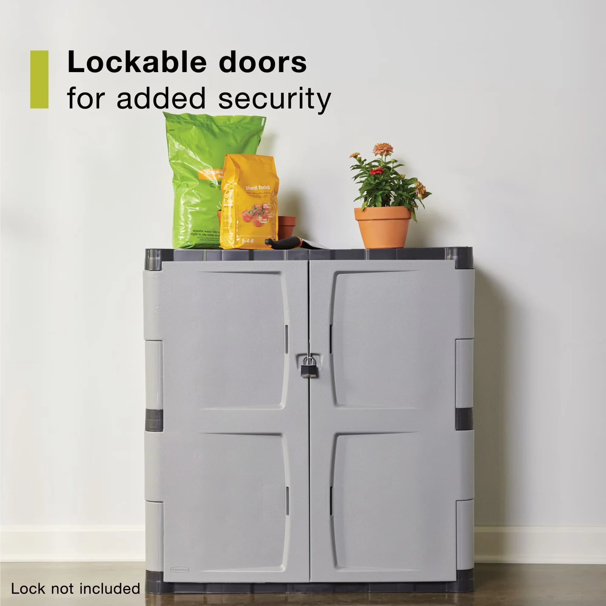Reliable Garage Storage Supply with Heavy Duty, Holds a maximum of 336 lbs. - Plastic Gray Model 52F6DC