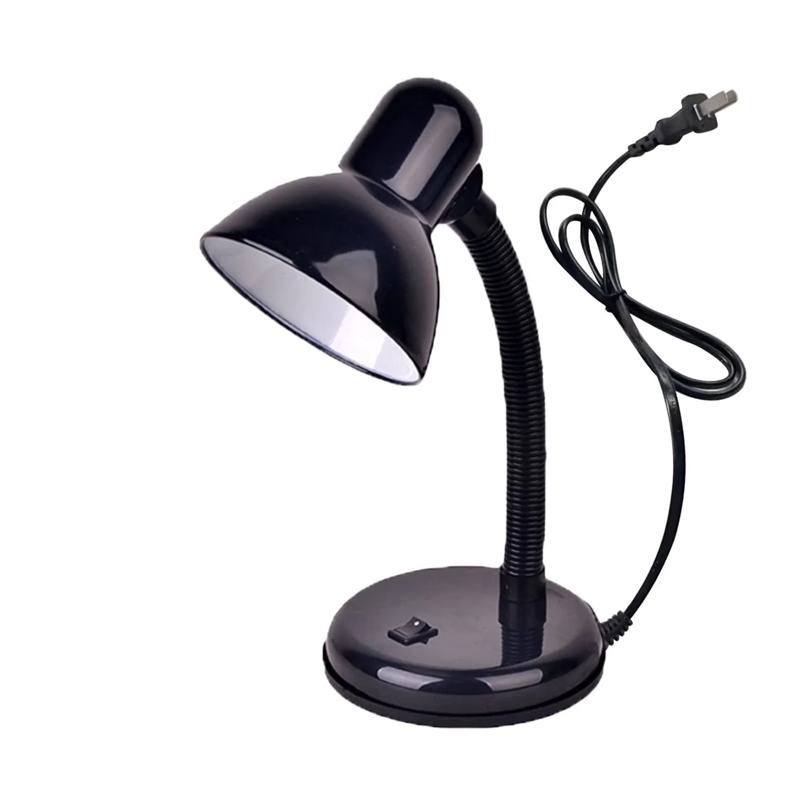 Desk Lamp Durable with Modern, Flexible Hose Neck, Basic Metal - Metal Black for Living Room, Office Model E088C4