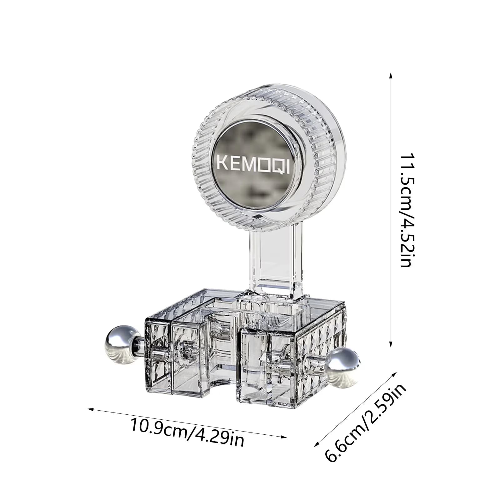 Efficient Shower Head with Adjustable, Handheld Holder - Clear Plastic for Bathroom Model 789E37