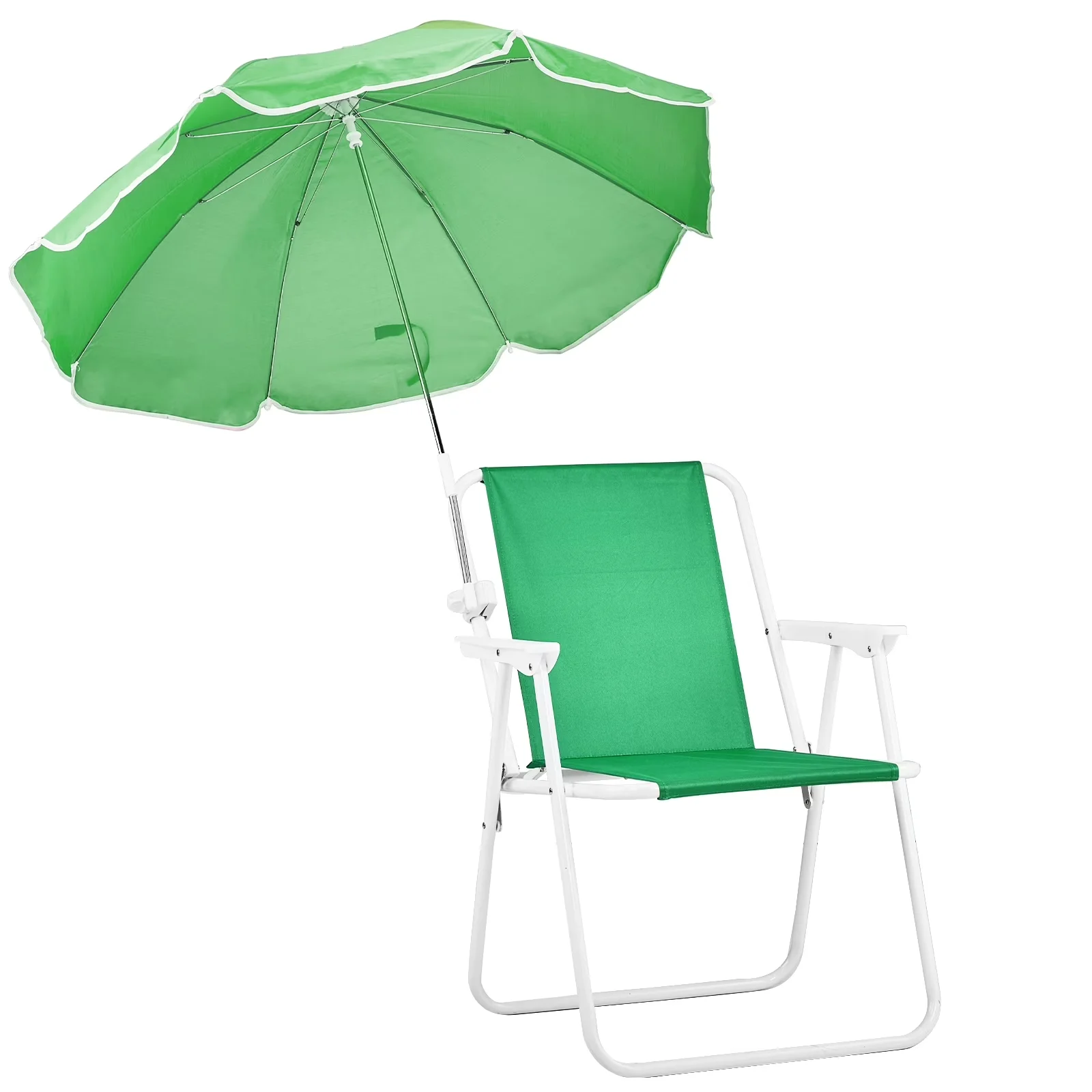Beach Chair Efficient with Weather-Resistant, Folding, Sturdy structure supports up to 265 lbs - Green for Travel, Picnic Model A9ECA2