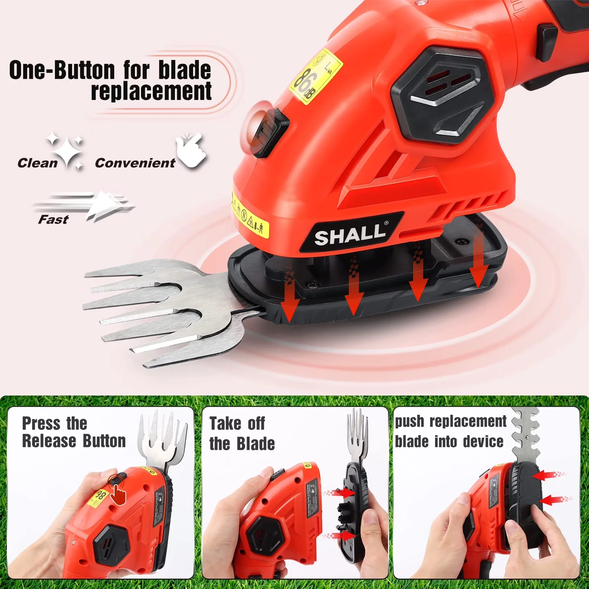 Sleek String Trimmer with Battery, Hedge Cordless & Garden Shears - 2 in Model F7AC12