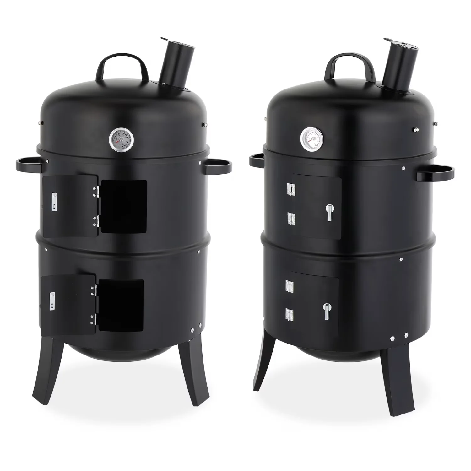 Smoker Compact with Rust Resistant, Vertical Cylindrical Charcoal - Iron Black Model ED7874