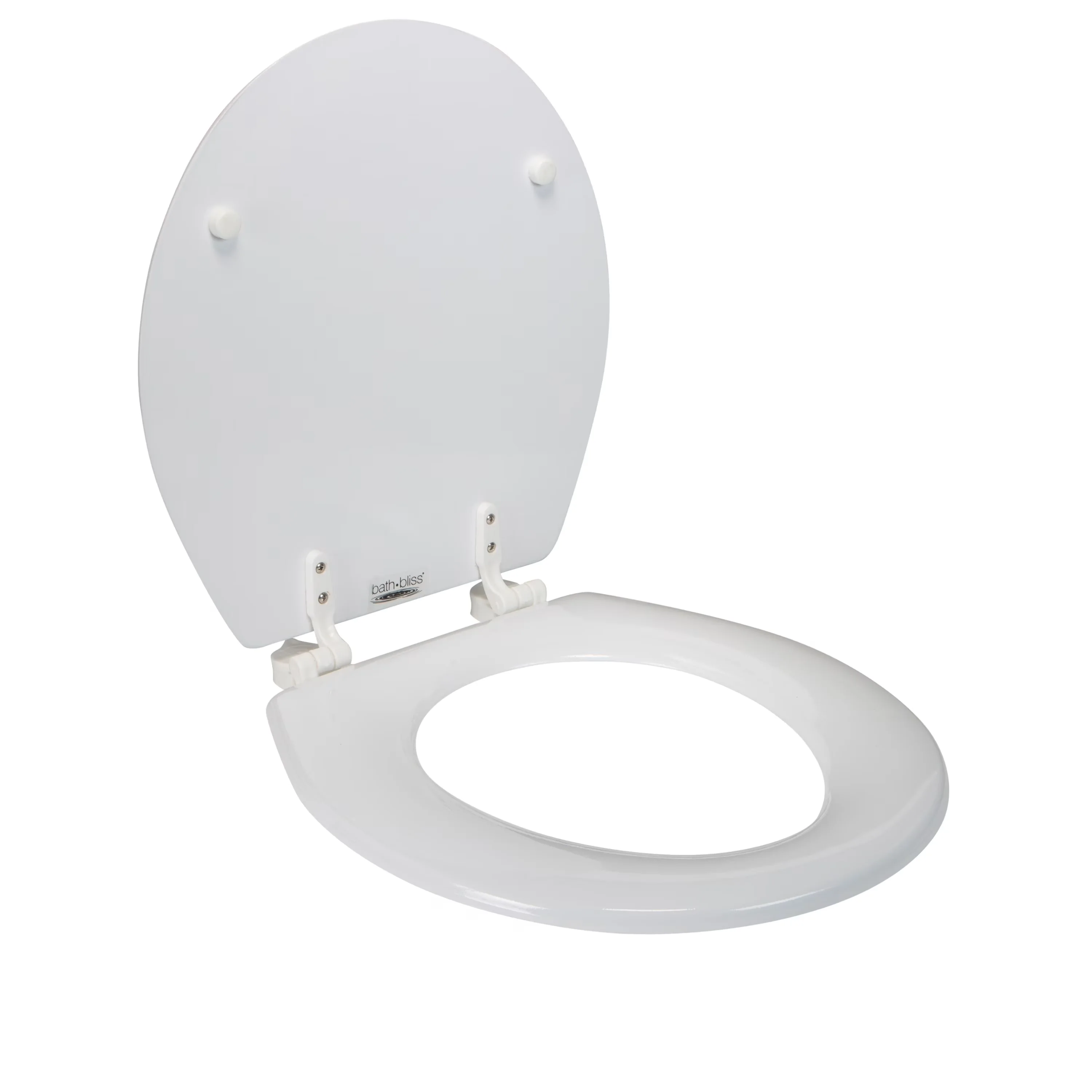 Classic Toilet Seats And Lid with Adjustable, Adjustable non slip hinges, Fits 16.5" Toilet Seats - Wood White Model E7718B
