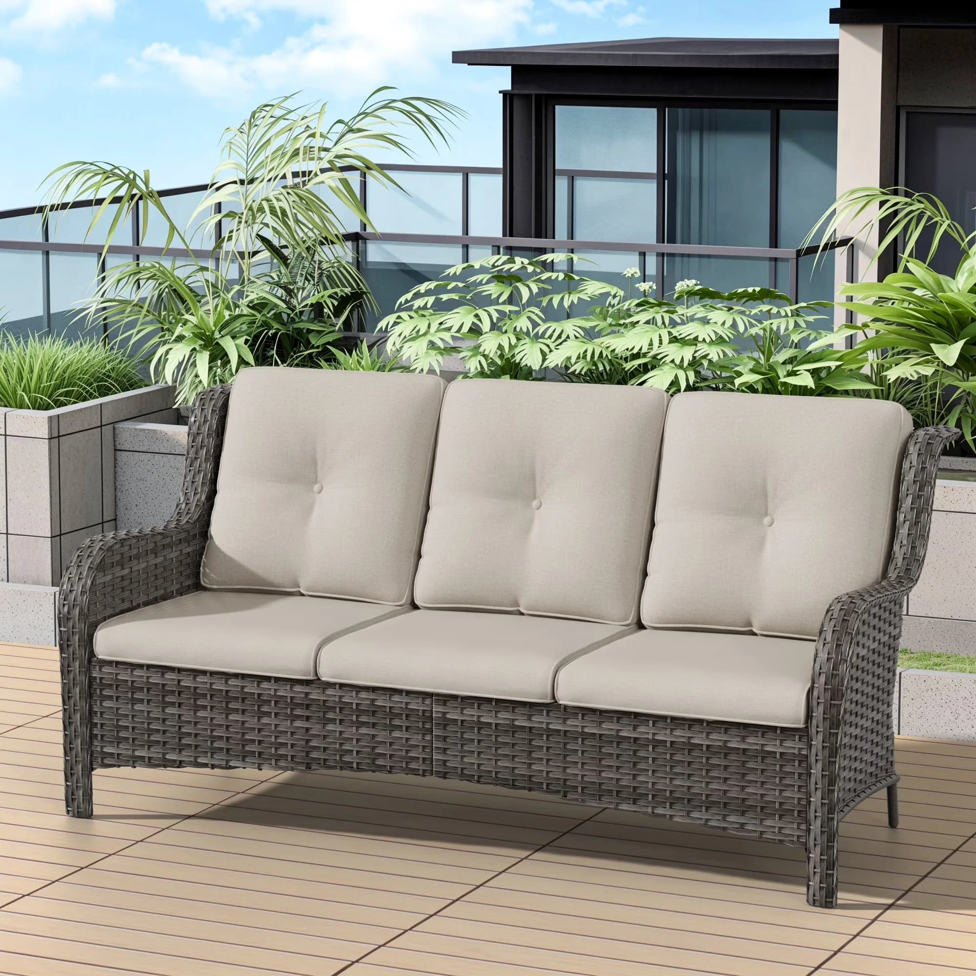 Outdoor Sofas Sectional Compact with Weather-Resistant, Water-Resistant - Wicker Model 0D7995