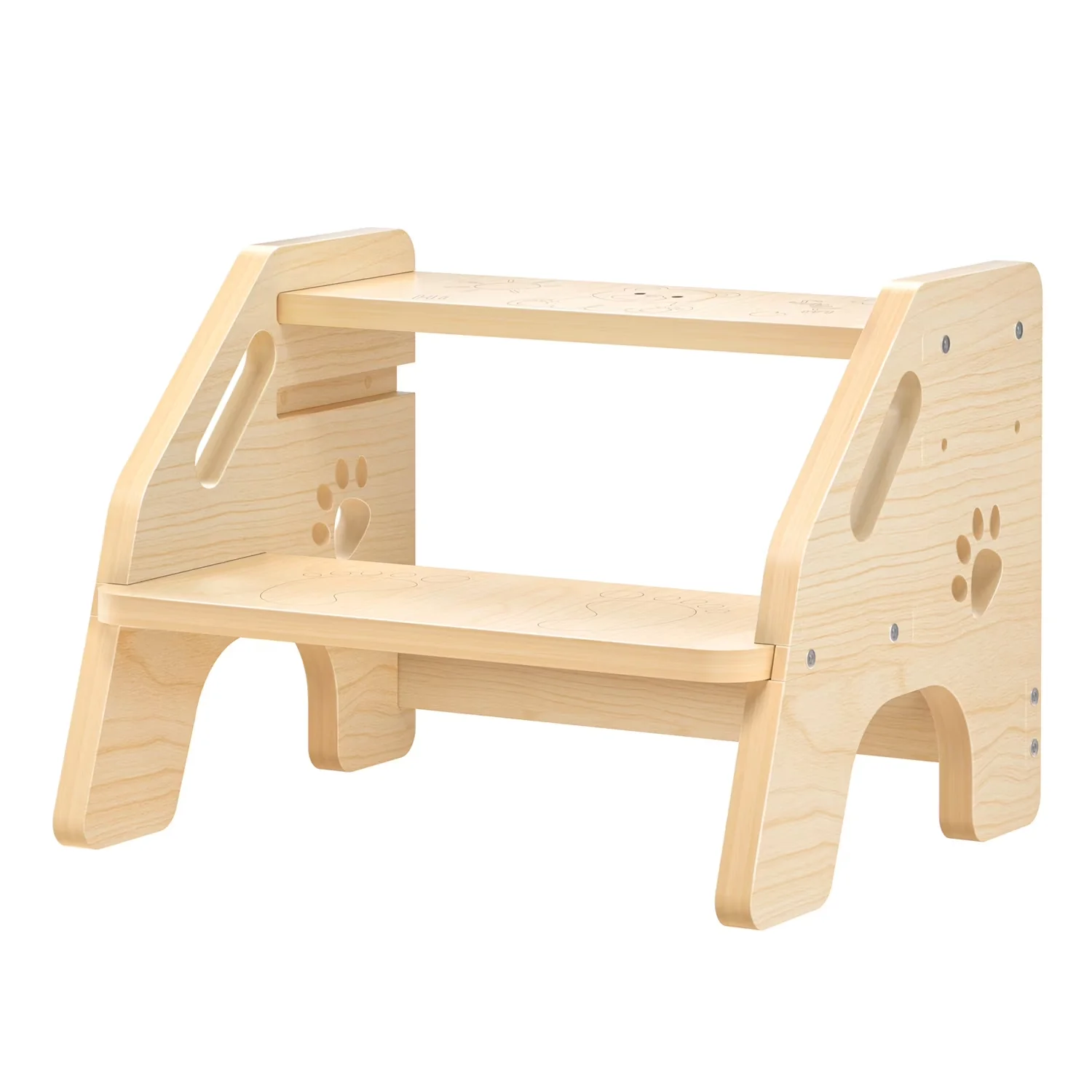 Ladders And Step Stool Durable with Adjustable Height, Adjustable Wooden - Wood Yellow Model 47B3F5