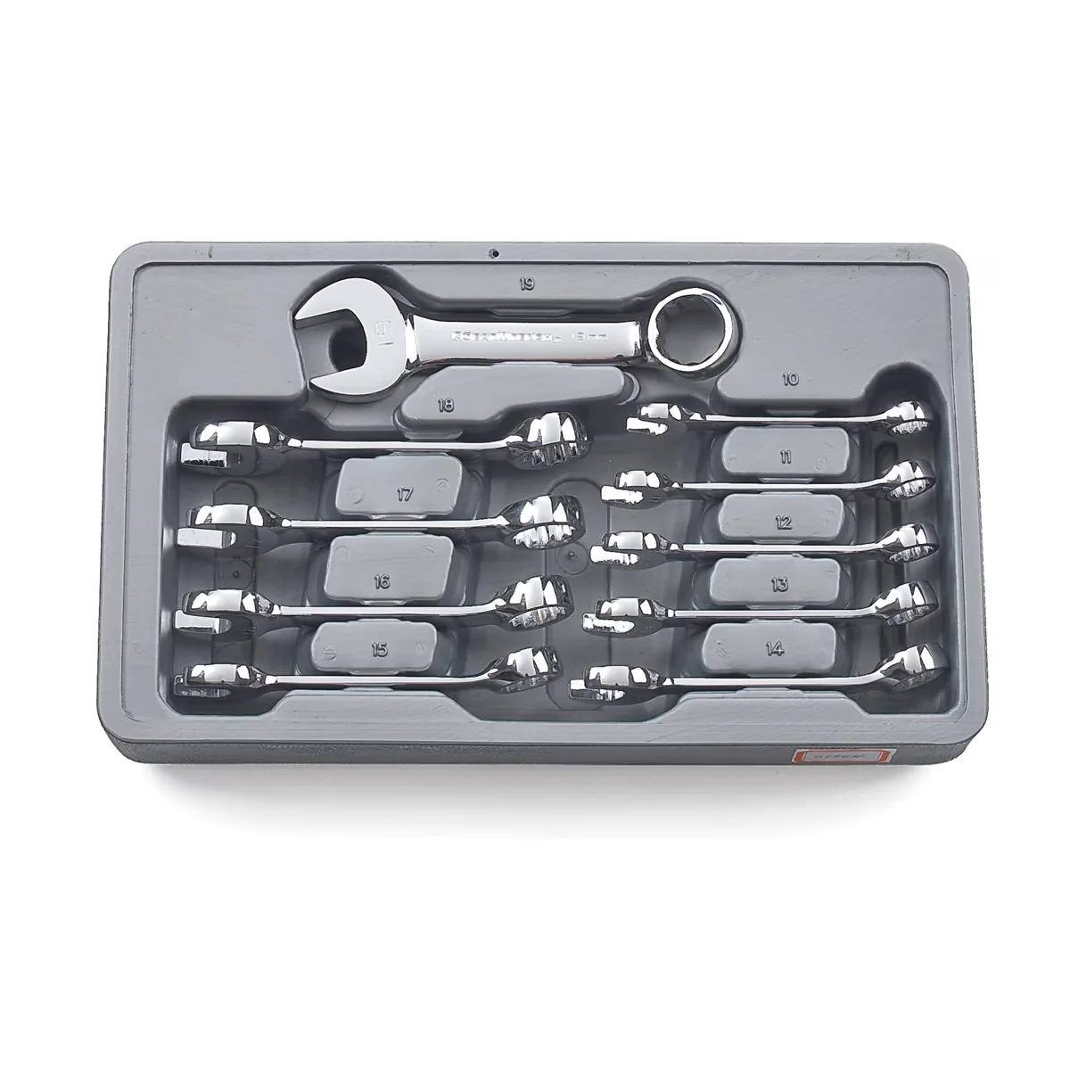 Pro Tool Stylish with 10 Piece Stubby Wrench Set 10-19MM, Stubby pattern length for extreme access, Offset box end - Black M Model FFCD4E
