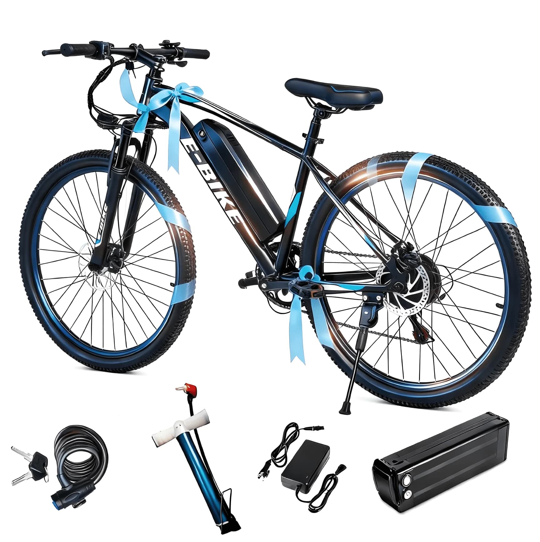 Stylish Electric Bike with Battery, 750W, Multi-Speed - Black - Quality Construction Model 4F549C