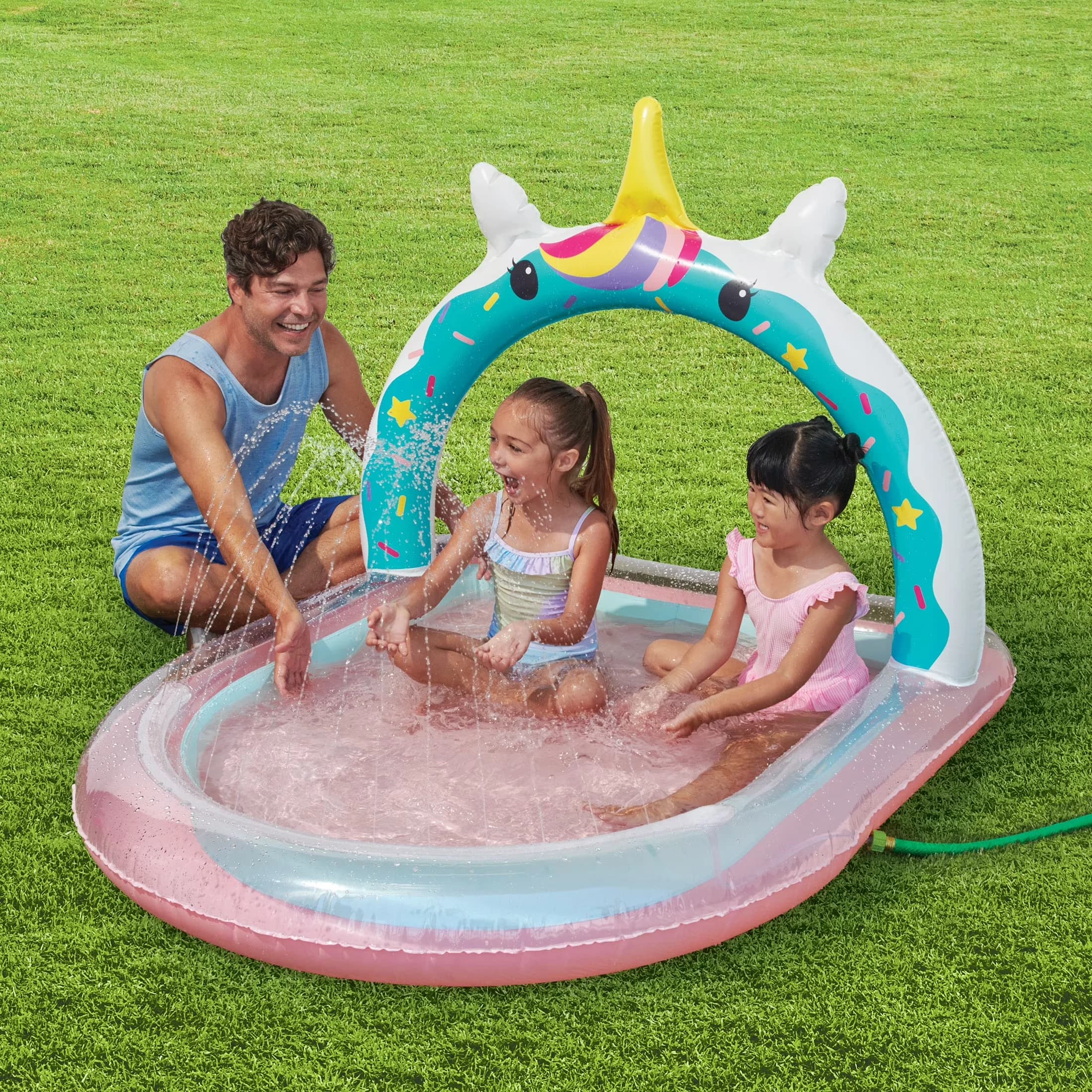 Inflatable Pool Premium with Repair patch included, Refreshing splashing pool, Fun magical unicorn design - Multicolor Model 264CB4
