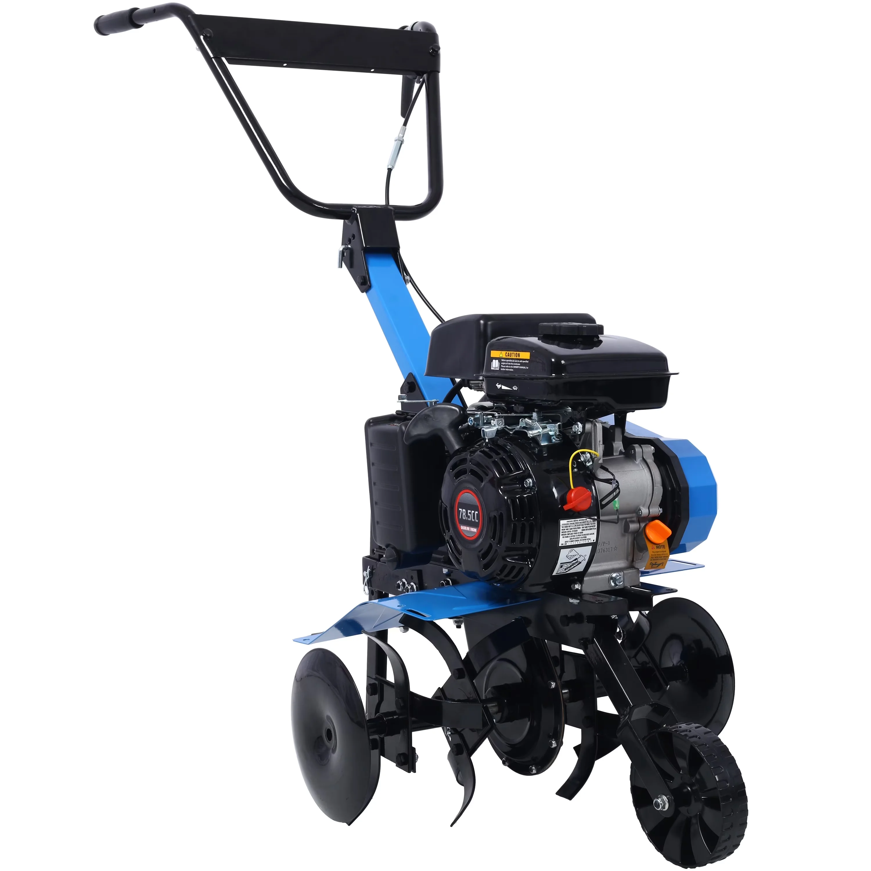 Quality Trillers Cultivator with Adjustable Depth, 78.5cc 4-Stroke Front Tine Rototiller, Transport Wheels for Garden - Model AFFF1F