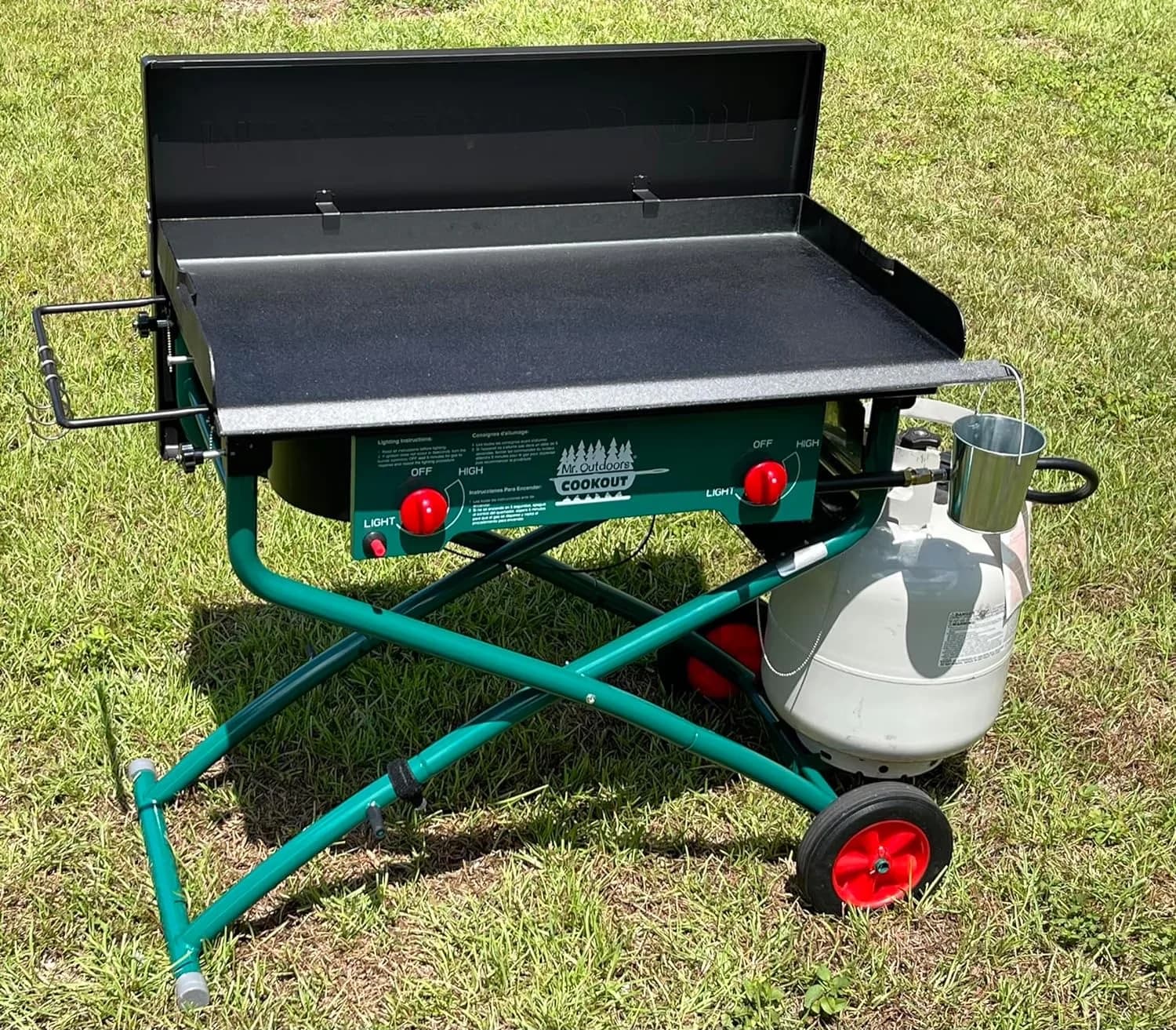 Gas Grill Stylish with 80000 BTU, Portable - Black And Geen Heavy-Duty Model 0571FD