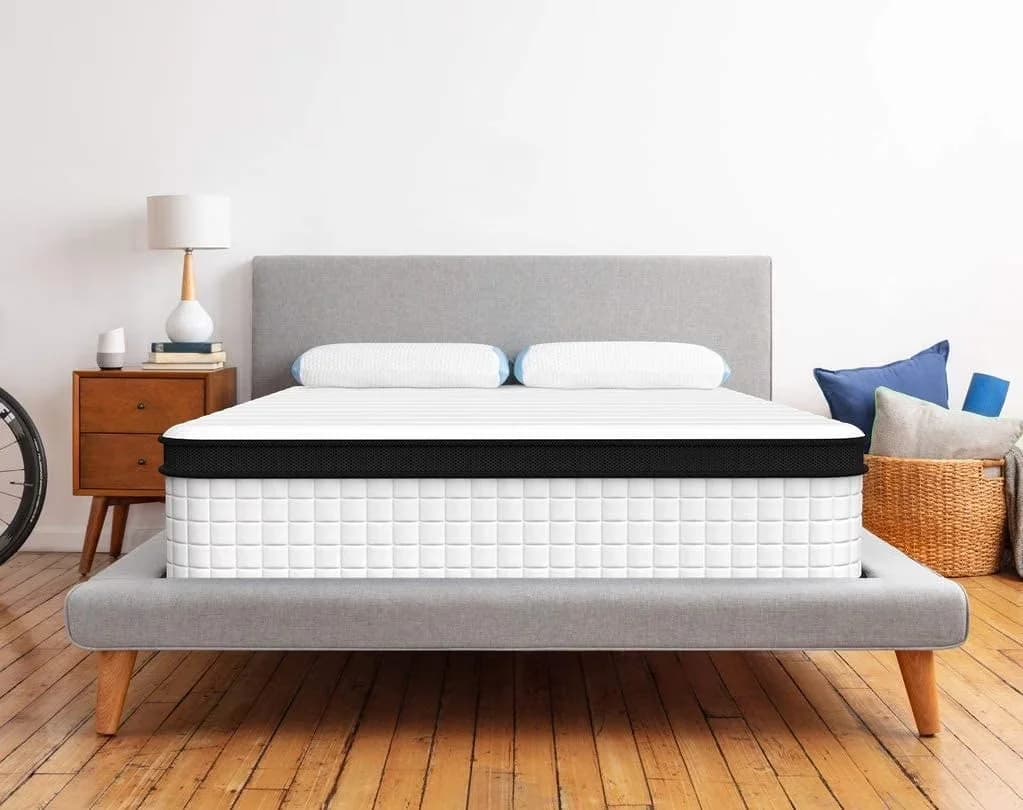 Compact Mattresses Accessory with Breathable Construction, Comfort Foam and Durable Springs, 12 Inch Hybrid Mattress - Foam, Springs... Model 0233E1