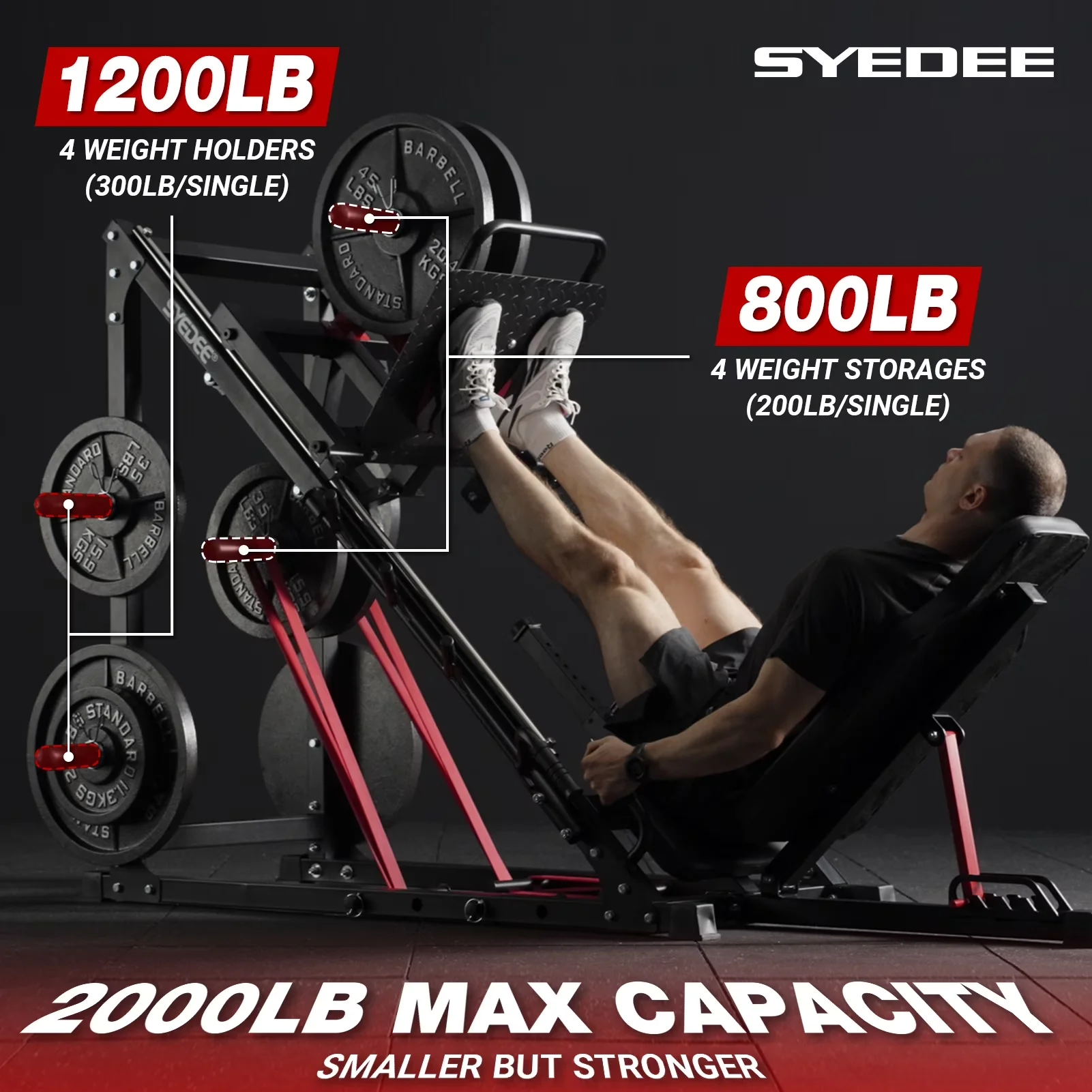 Home Gym Accessory Essential with Adjustable, Workout Equipment, Weight Capacity Adjustable Leg Machine - Model A16983