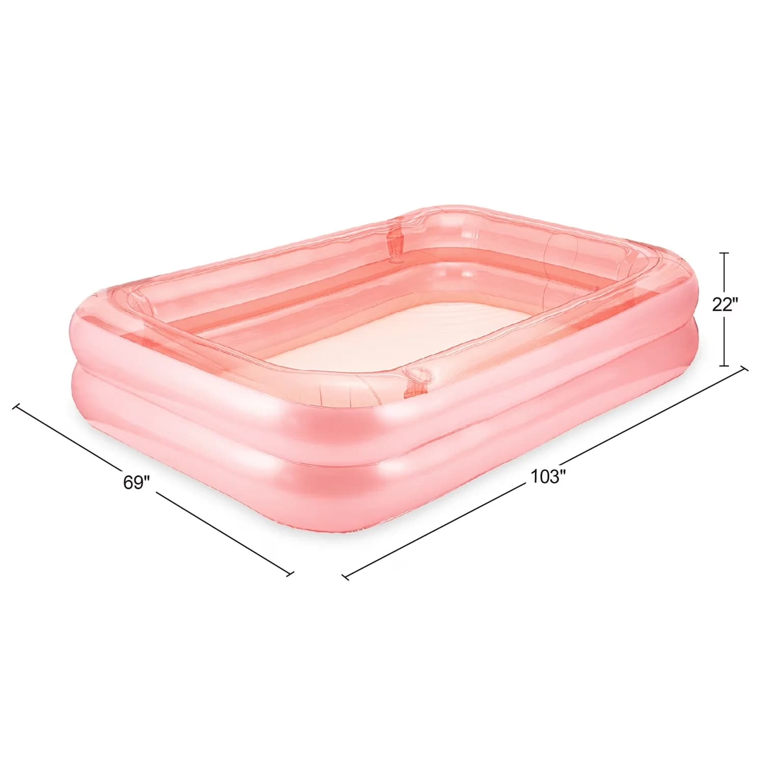 Professional Inflatable Pool with Age 6 & up, Rose Pink, Rectangular - 5ft Model C04355