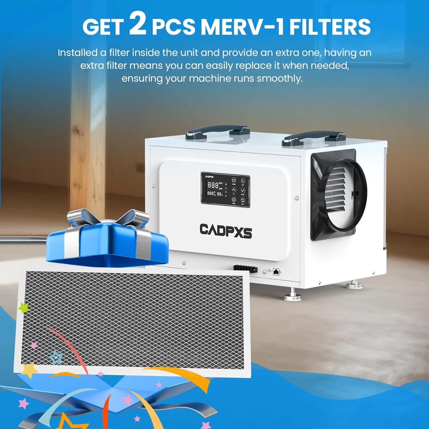 Compact Dehumidifier with Adjustable Humidistat, Automatic Shut-Off - White Model 1A3D57