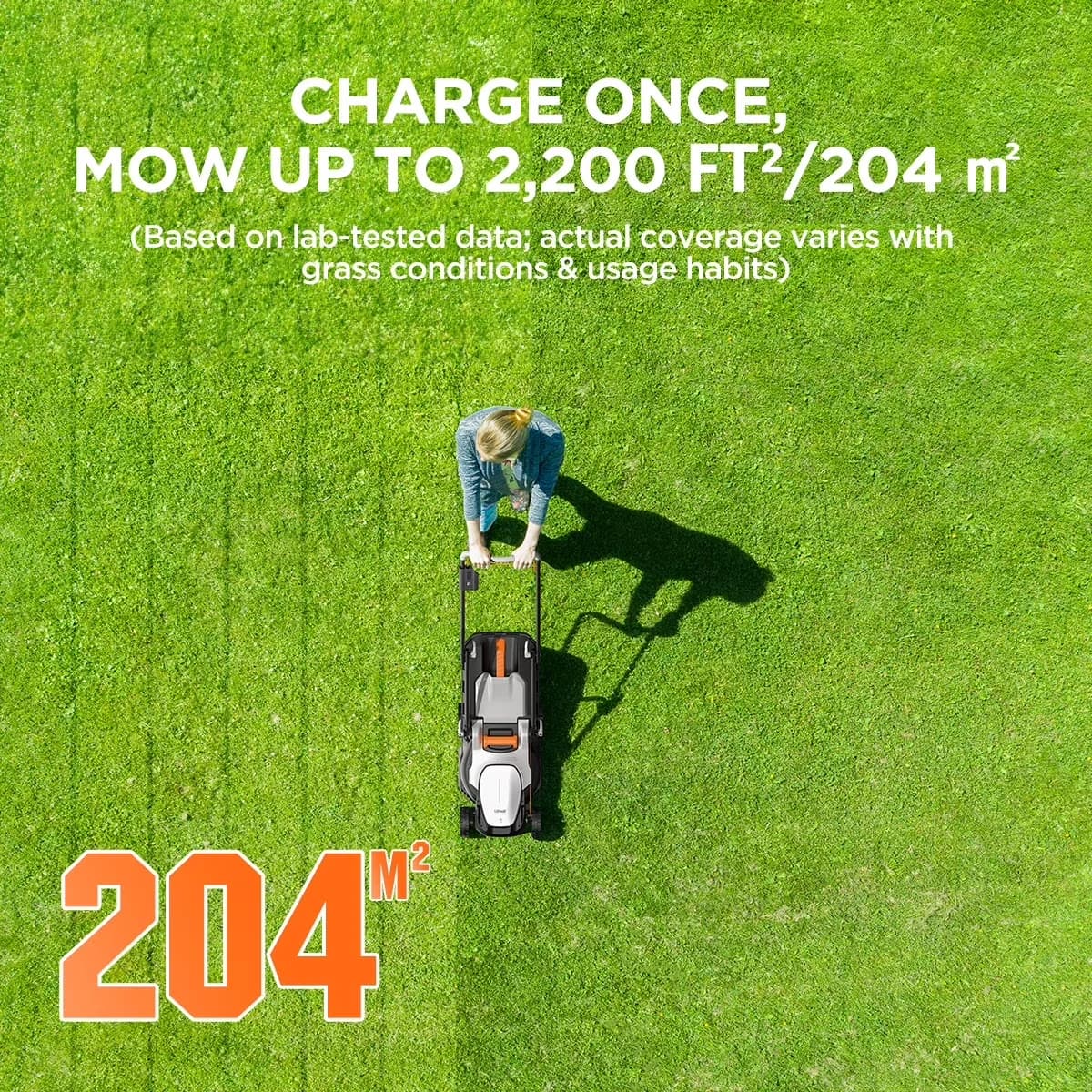 Sleek Push Mower with Battery, 20V, Cordless Lawn - Heavy Duty Model 5D2FA7
