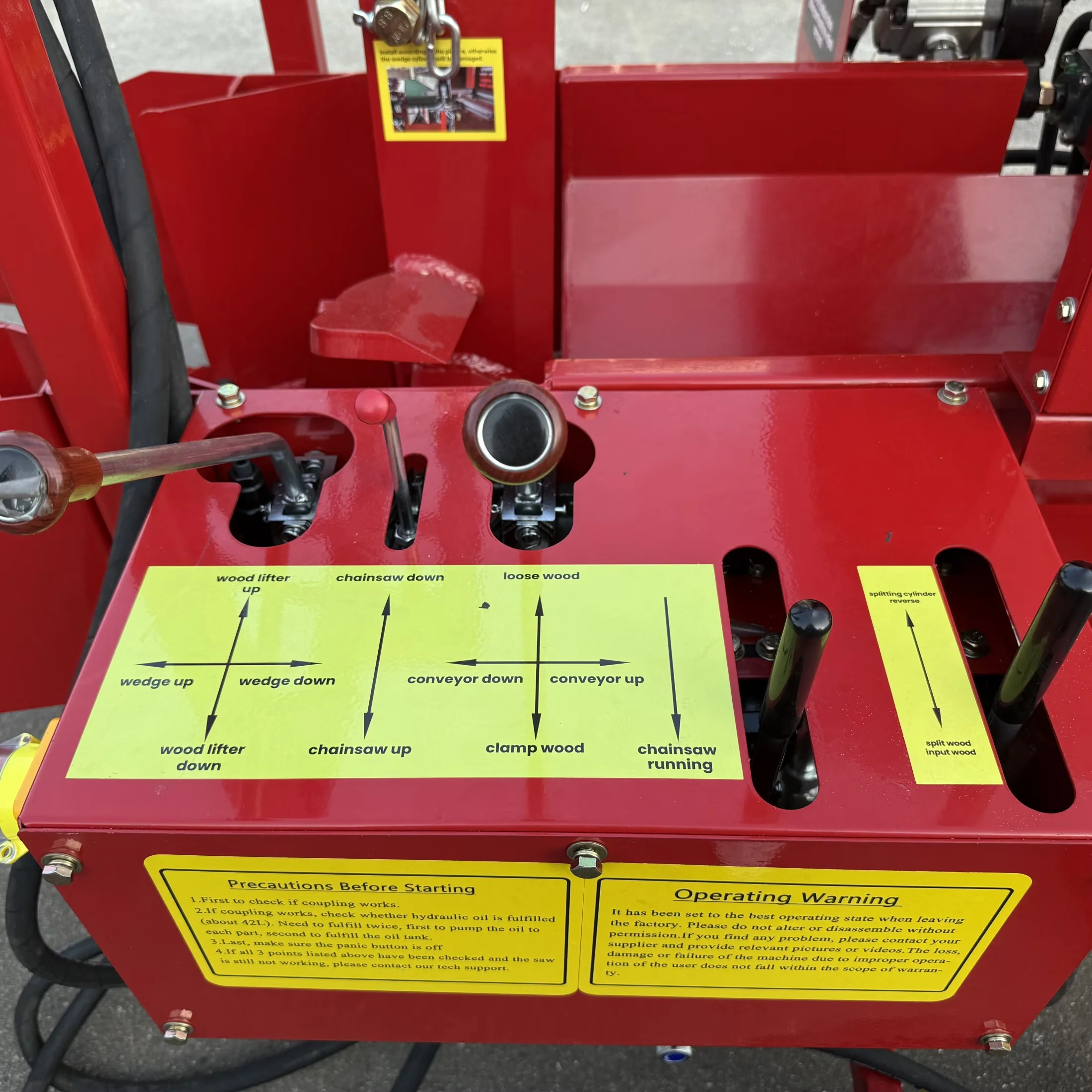 Modern Logsplitter with Wheeled, 6-Way Wedge, 27-Ton Firewood Processor - Red Model 578817