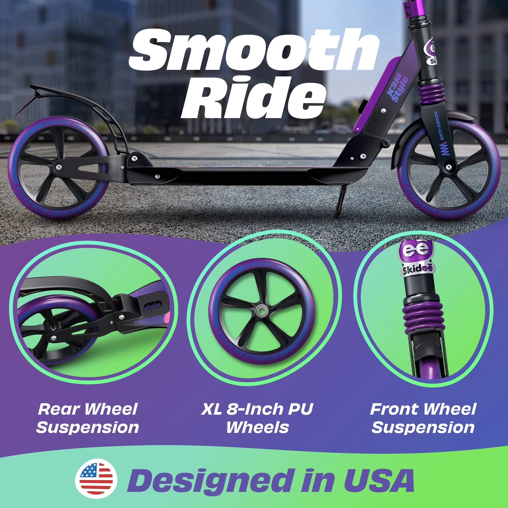 Reliable Scooter with Portable, Foldable, Lightweight - Aluminum, Plastic Model 62EC48