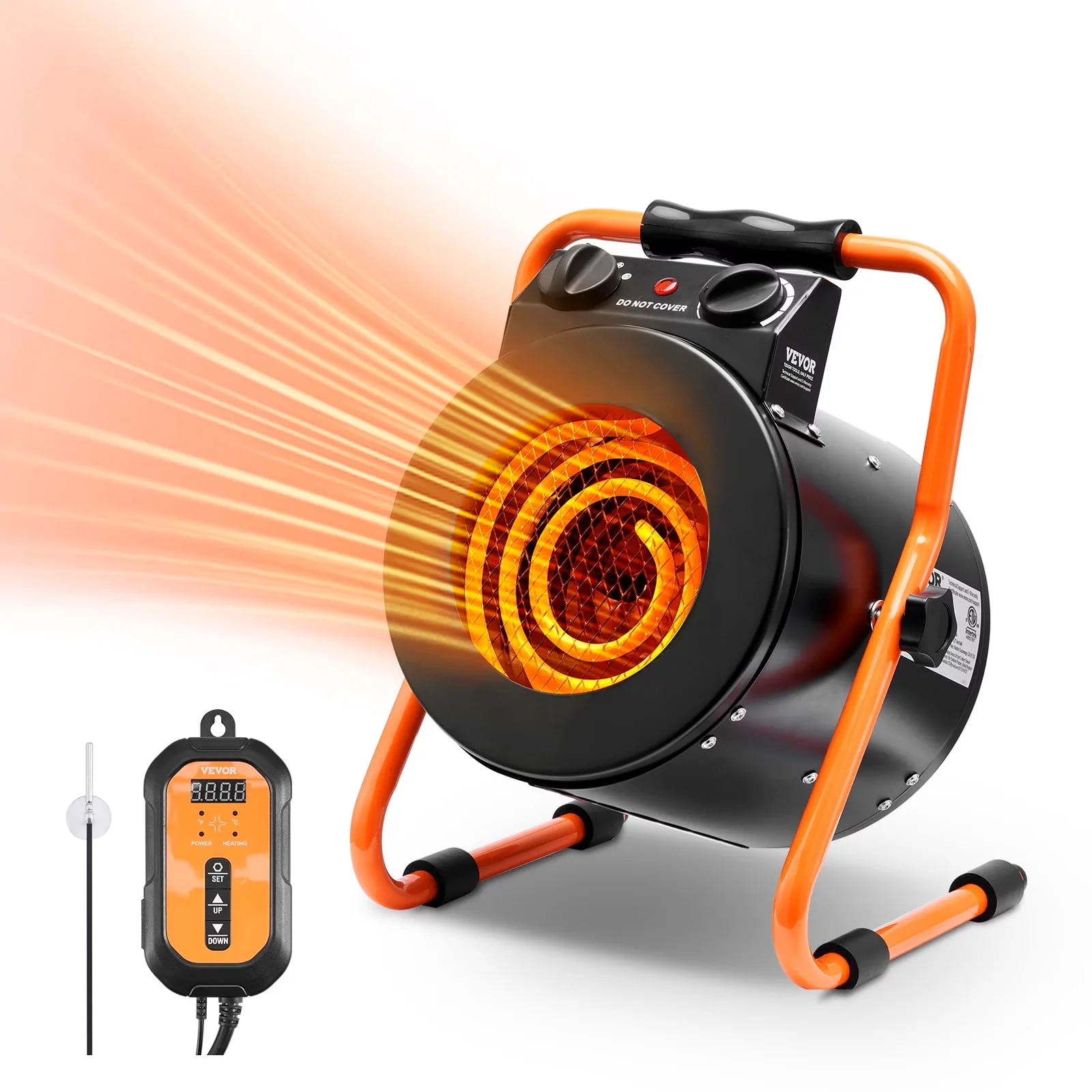 Innovative Portable And Electric Space Heater with 1500W, Temperature Controlled - Black Model 457650