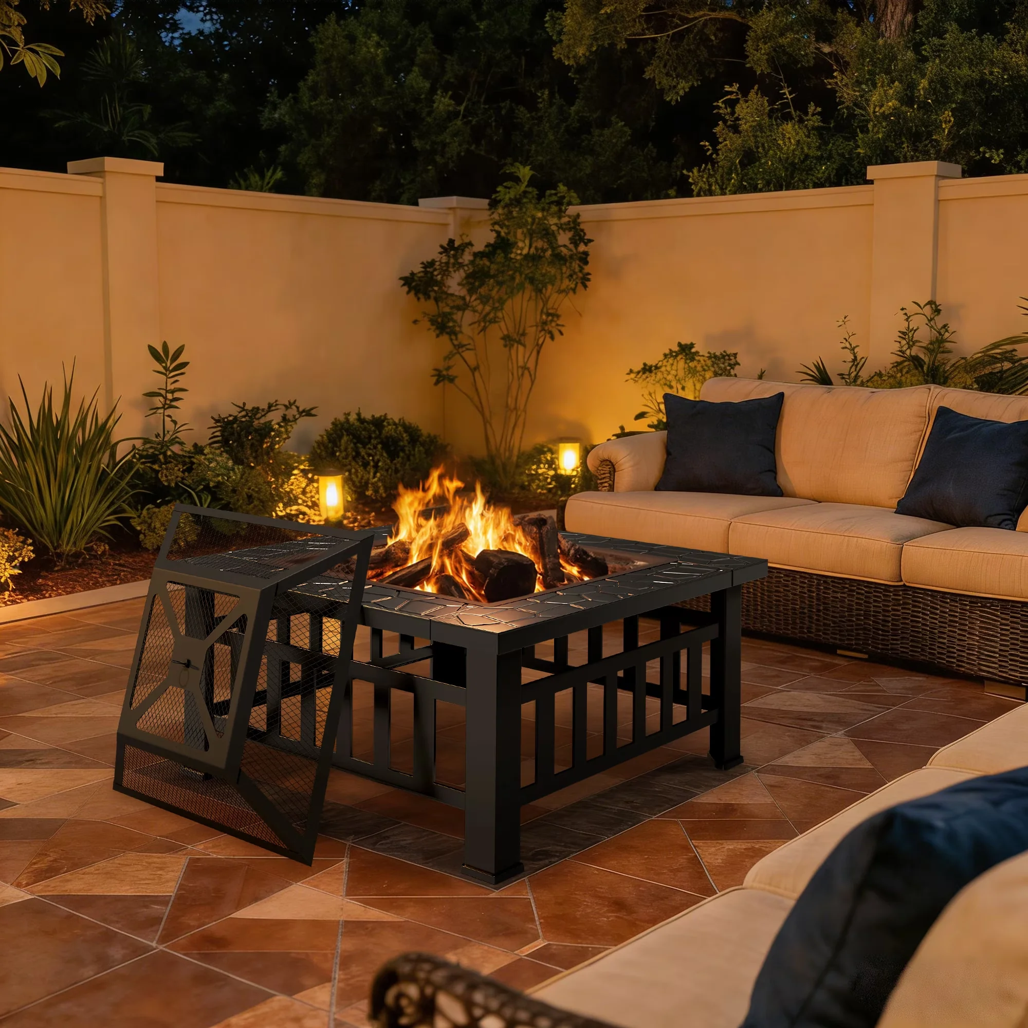 Durable Outdoor Heating with Weatherproof, Item Including:, Item Weight: 28.77 Lbs - Black Metal, Steel for Patio Model 15B0E0