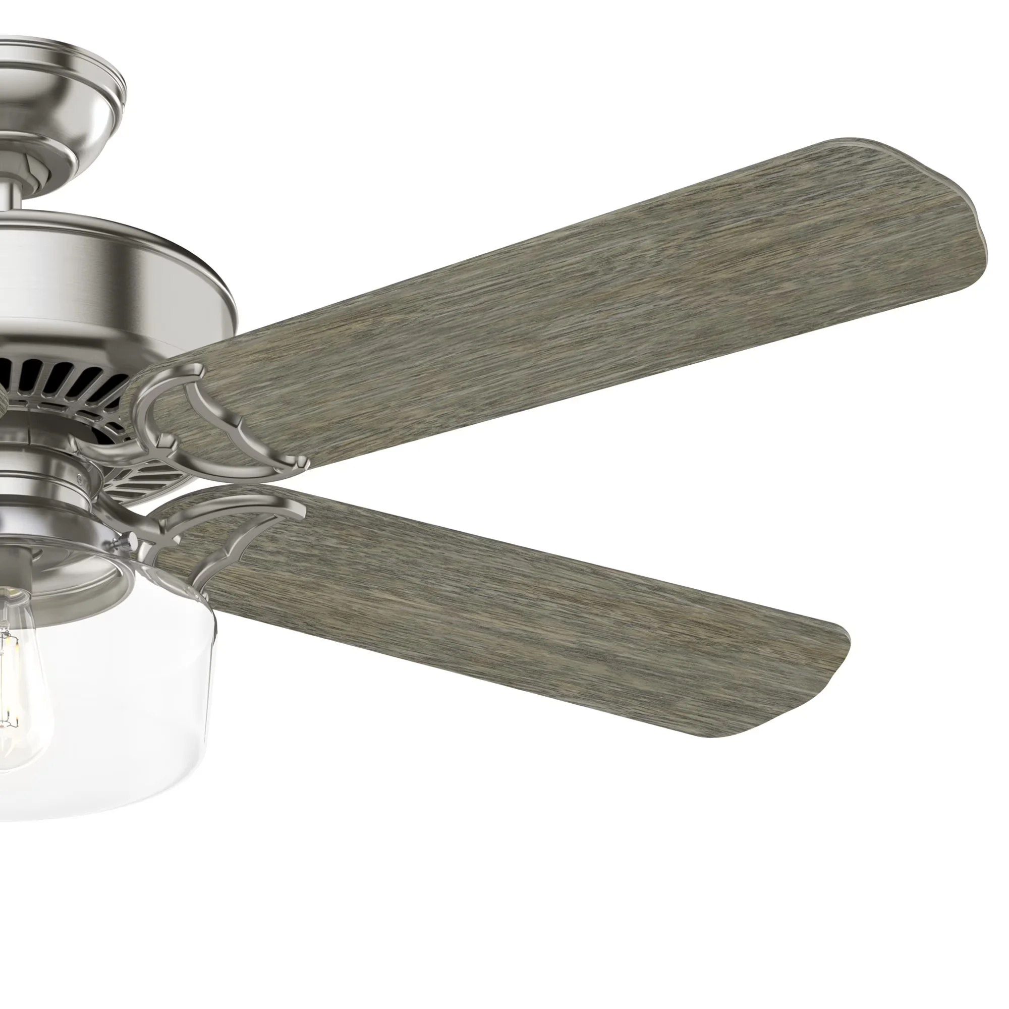 Sleek Ceiling Fan with Remote Controlled, Color: Brushed Nickel - Silver No Shade Model 7BA16B
