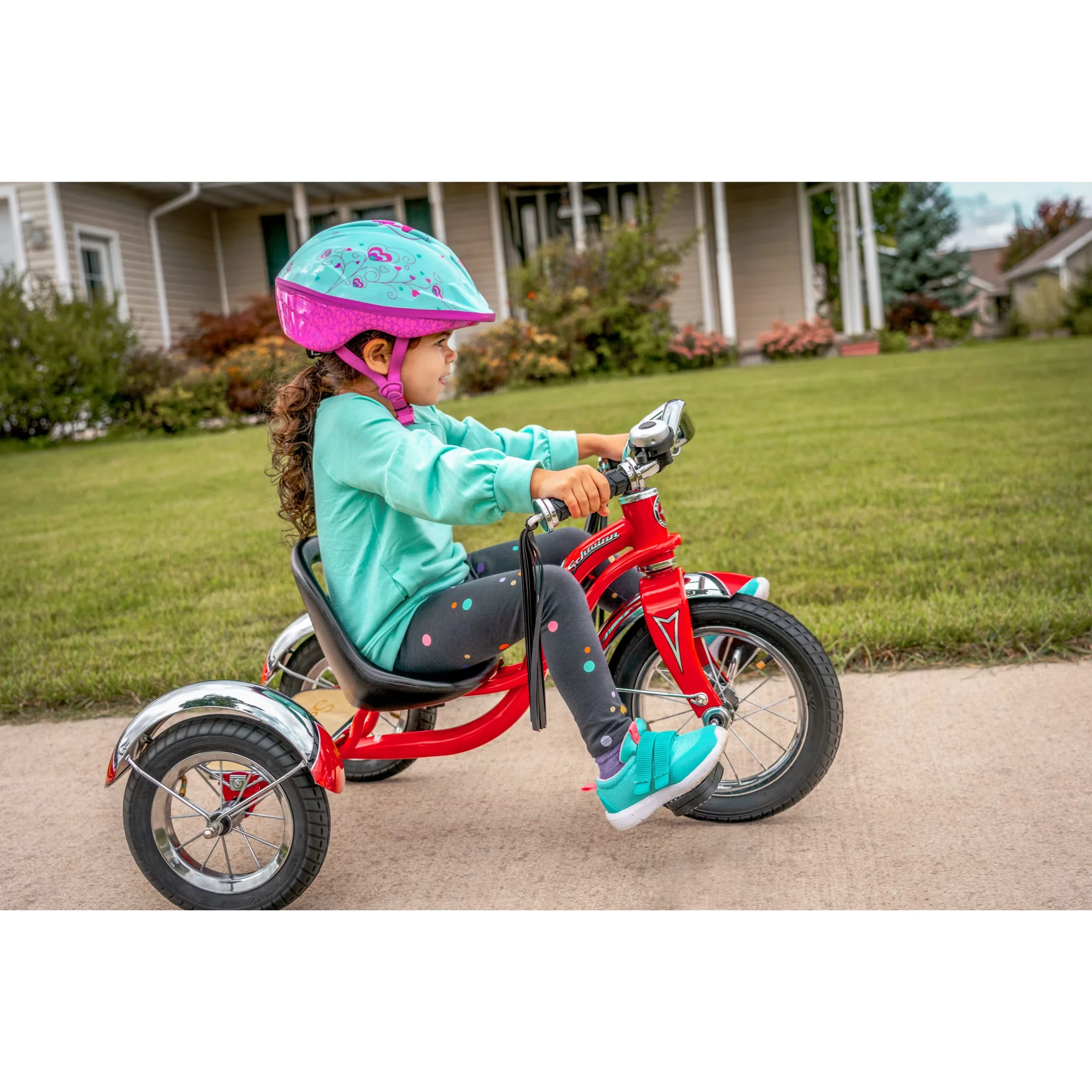 Efficient Kids Bike with Adjustable Seat, Roadster Classic Tricycle - Red Model EE8E8D