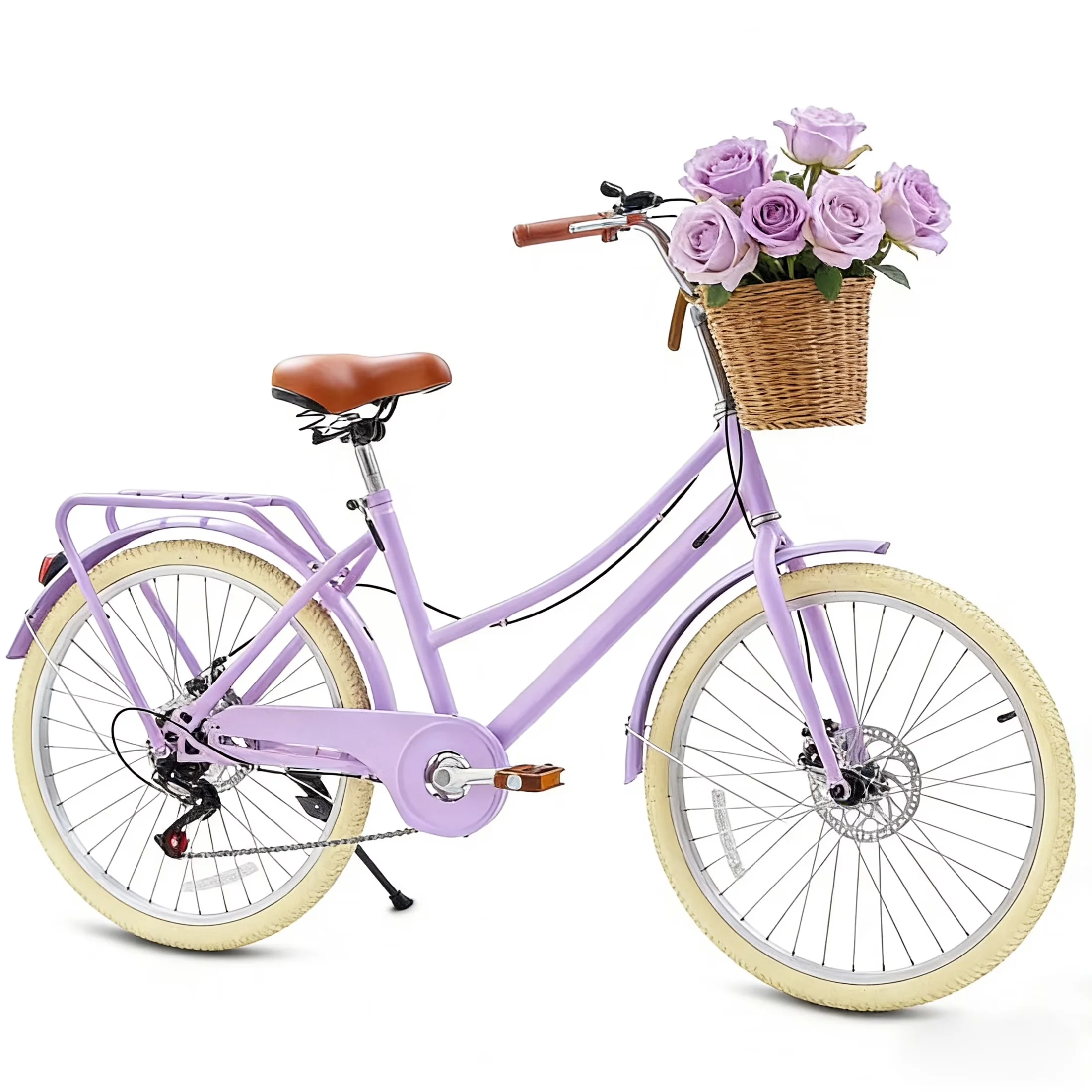Innovative Cruiser Bike with Adjustable Seat Height, Adjustable Speed - Purple Model EDDBC7