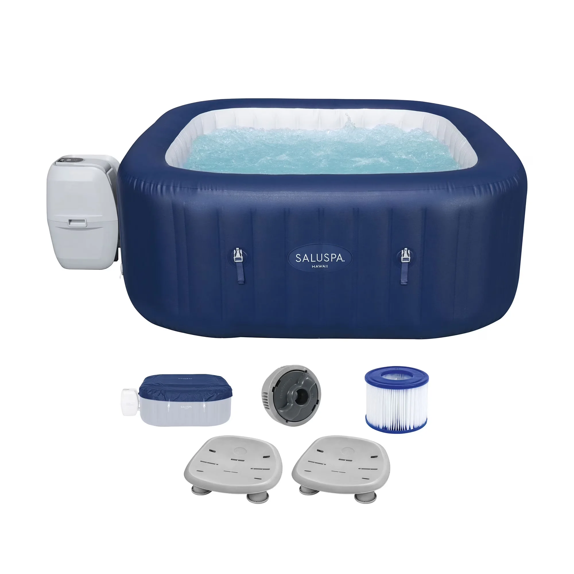 Classic Hot Tub with Inflatable - Blue 2 Pack - Rustic Charm Model 3C9F1F