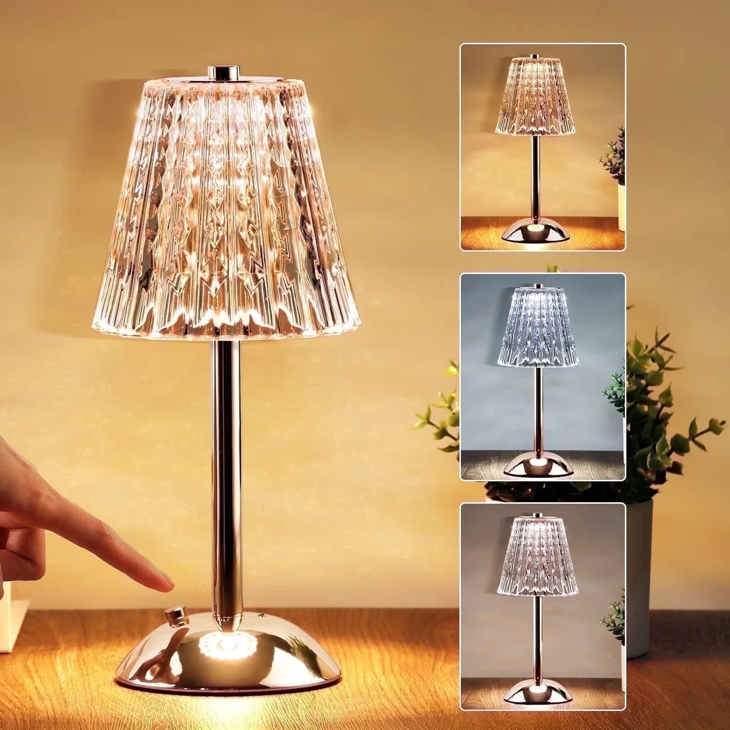 Lamp Modern with LED, Battery, Energy Efficient - Iron Gold for Living Room, Bedroom Model 26B582
